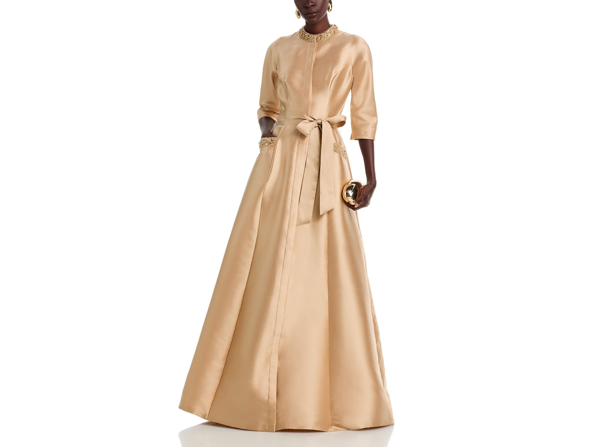 Mikado Bead Collar Gown — Image 3