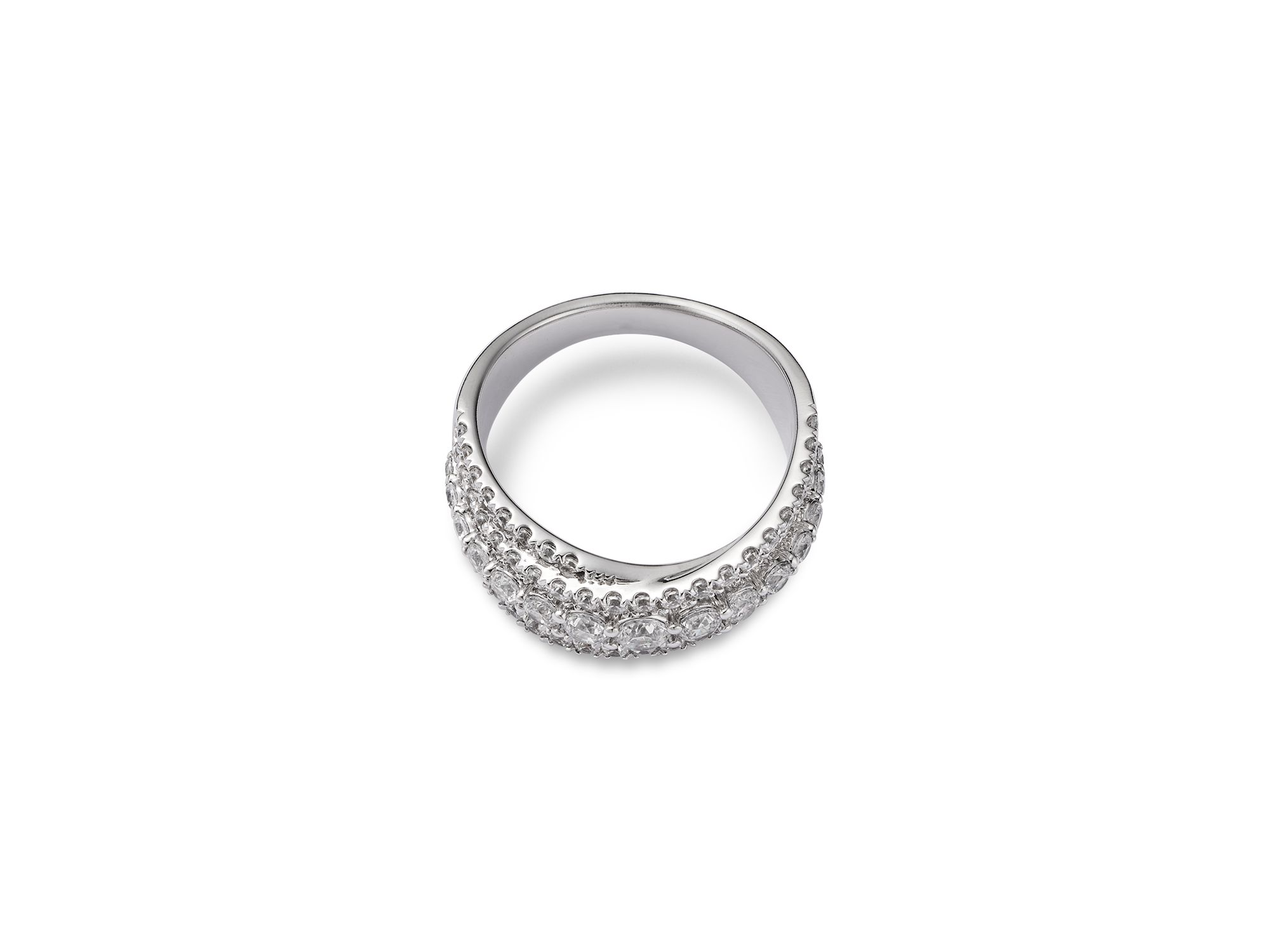 Diamond Crossover Statement Ring in 14K White Gold, 1.5 tcw — Image 3