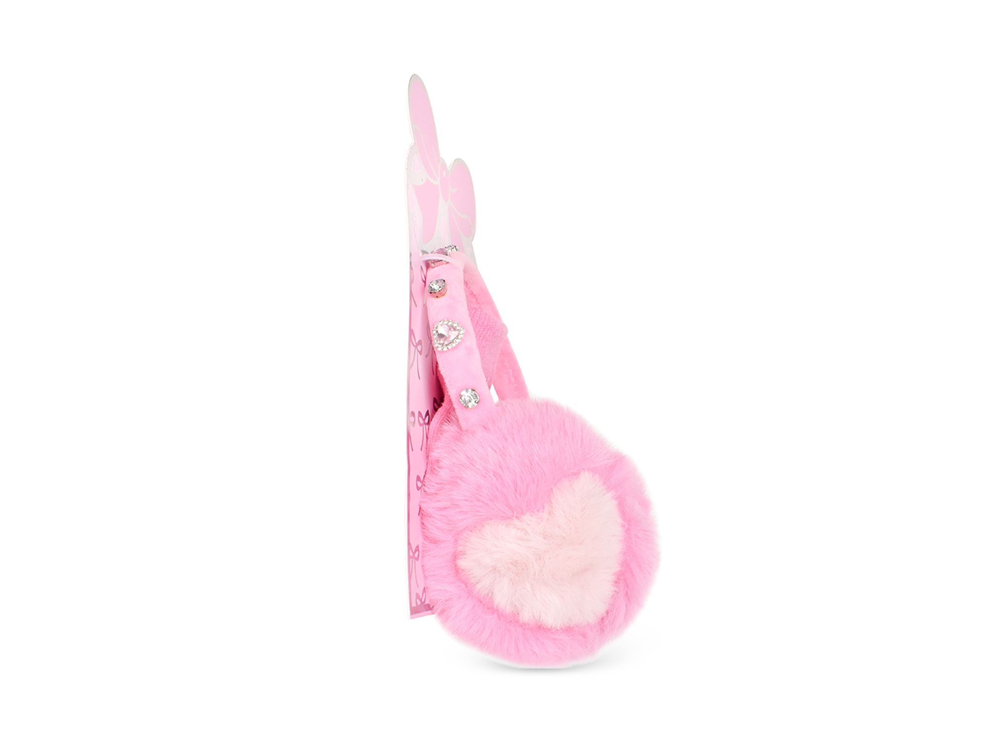 Girls' Heart Faux Fur Earmuffs & Gloves Set - Big Kid — Image 4