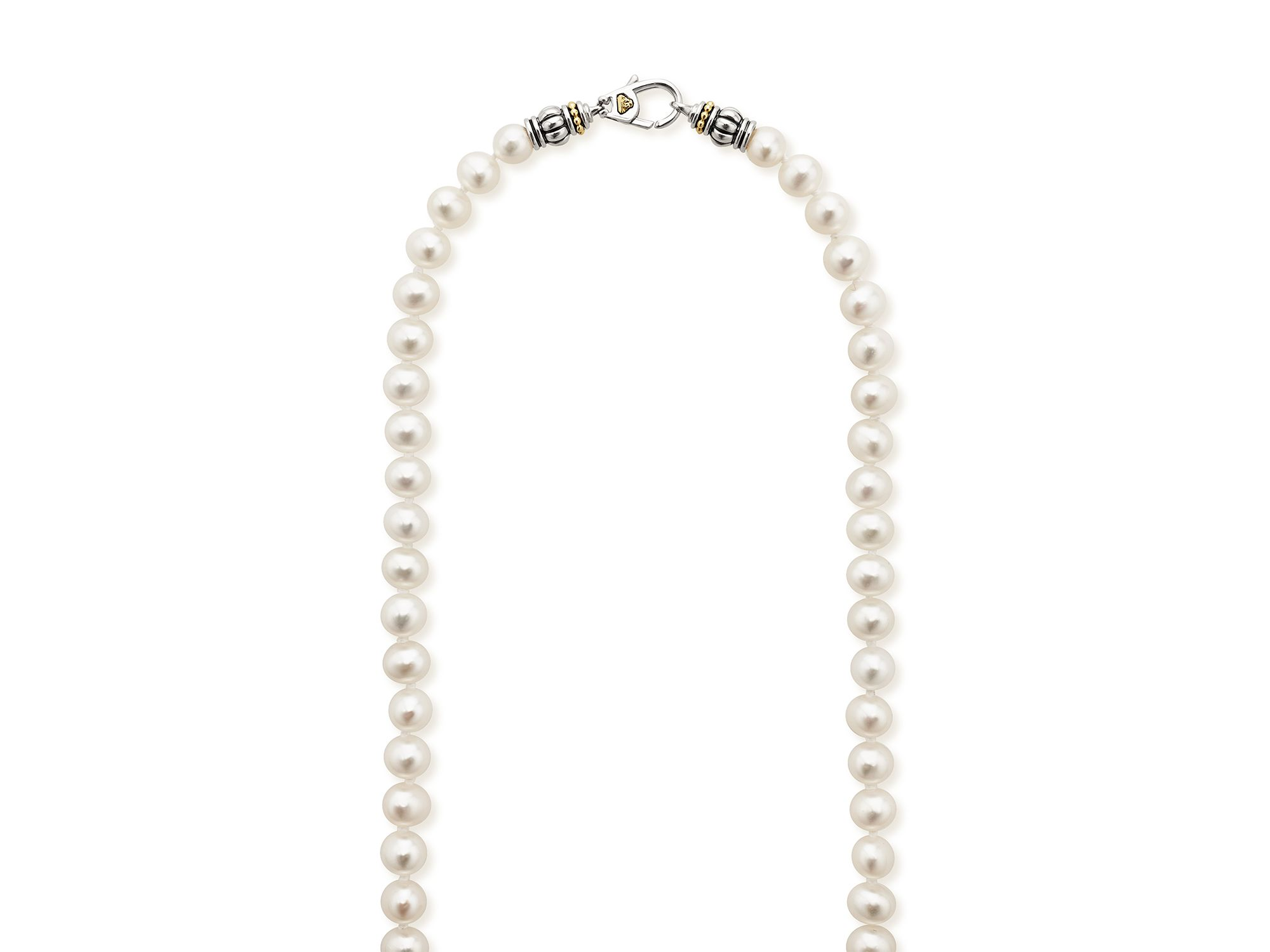 18K Yellow Gold & Sterling Silver Luna Cultured Freshwater Pearl Collar Necklace Collection — Image 3