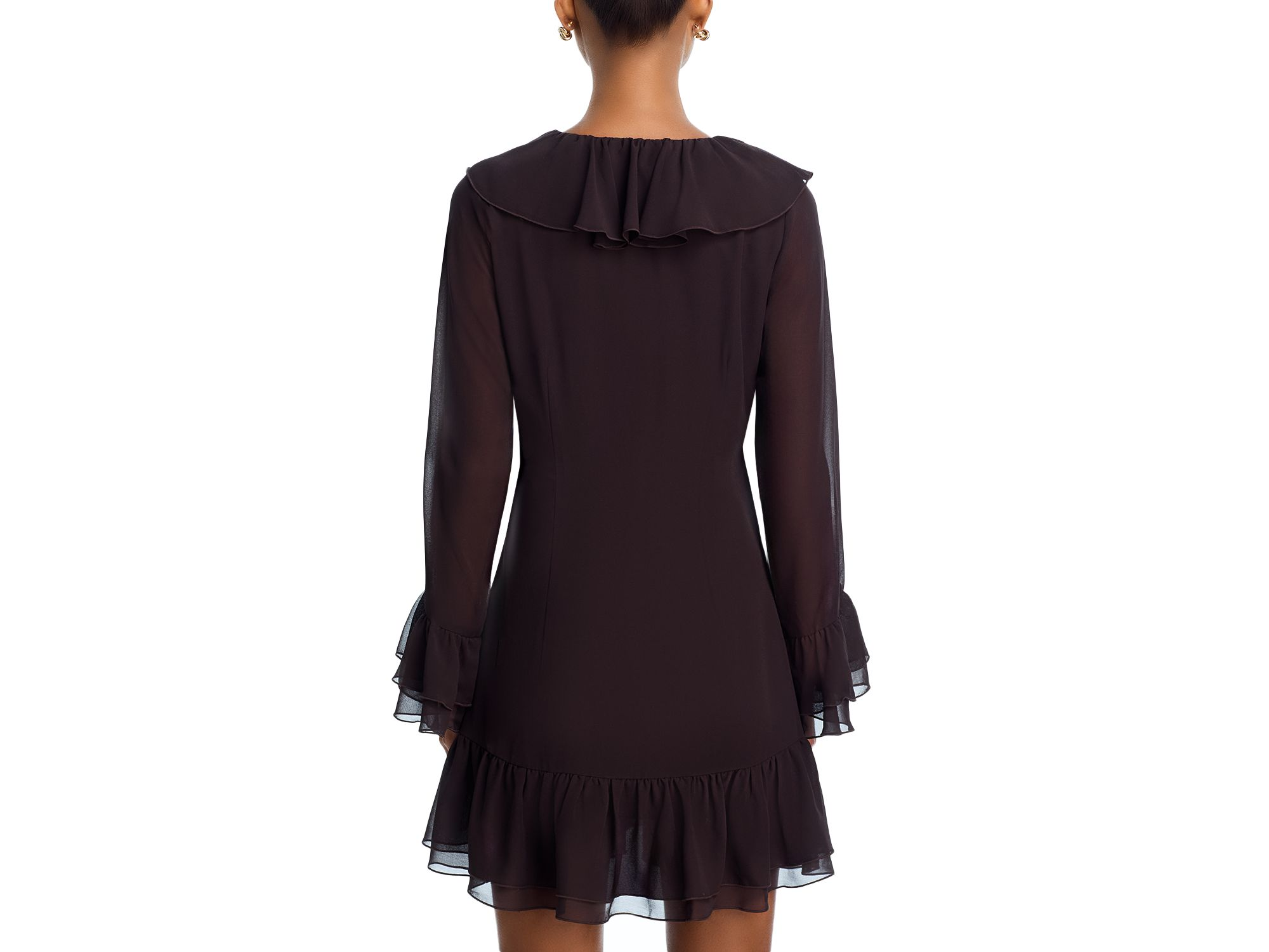 Ruffle Long Sleeve Mini Dress - Exclusive — Image 4