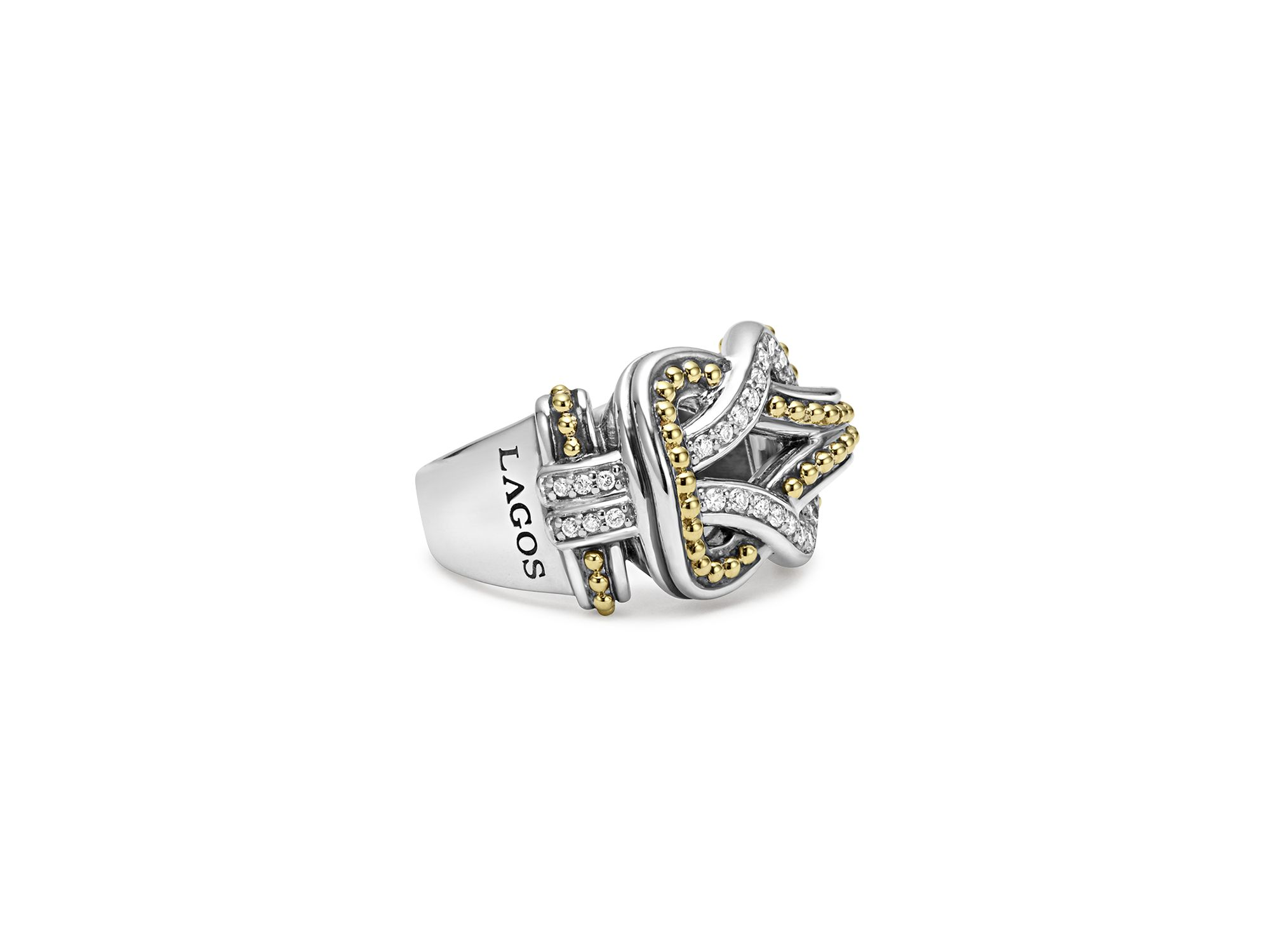 Sterling Silver and 18K Gold Newport Diamond Ring — Image 5