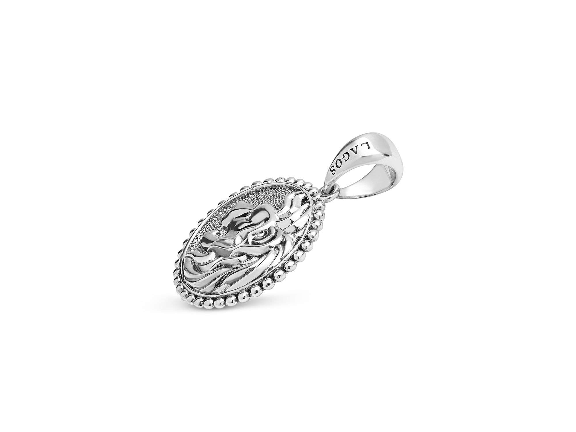 Men's Sterling Anthem Lion Small Disc Amulet Pendant — Image 3