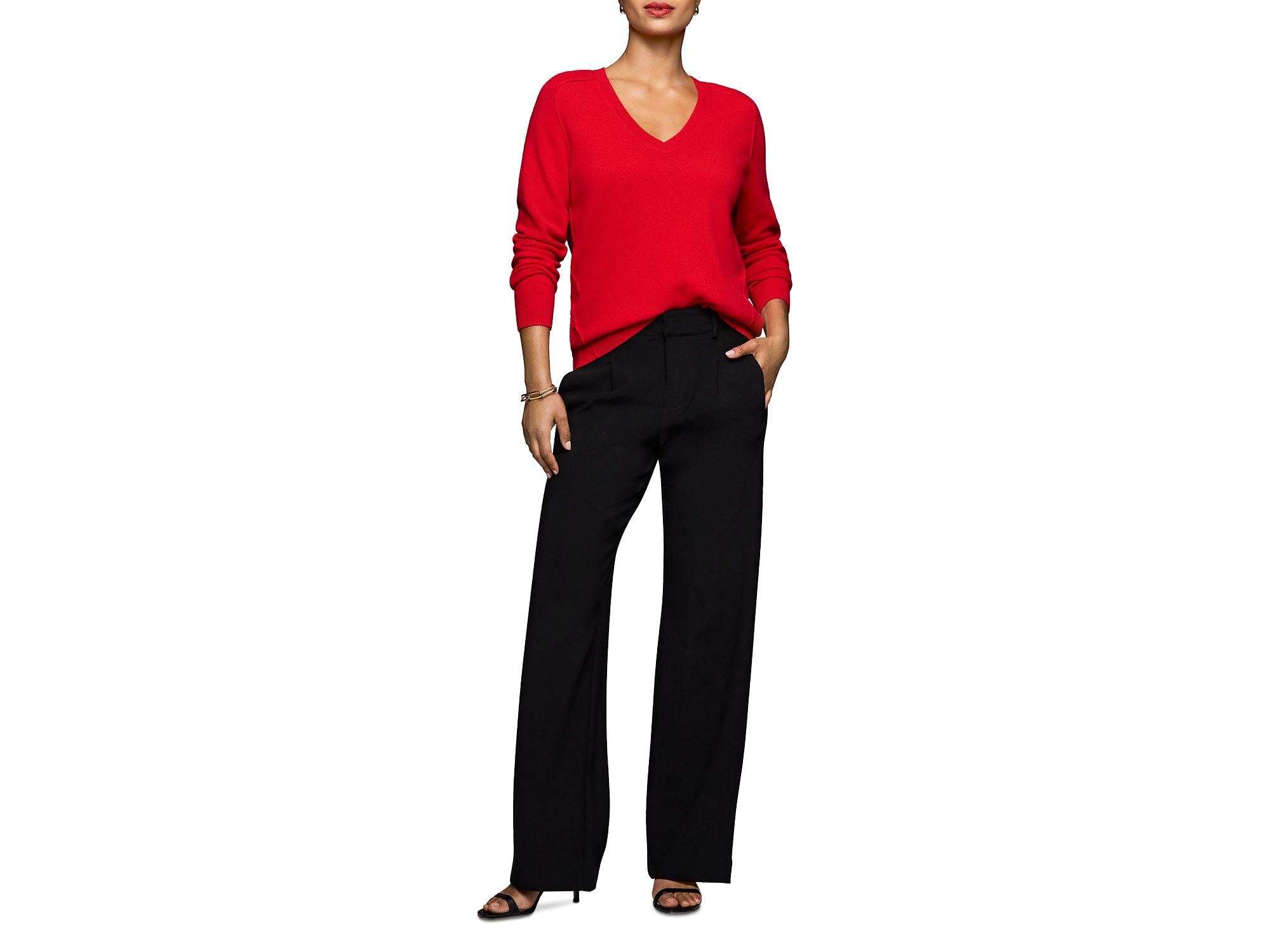Luxe Cashmere V Neck Sweater — Image 4