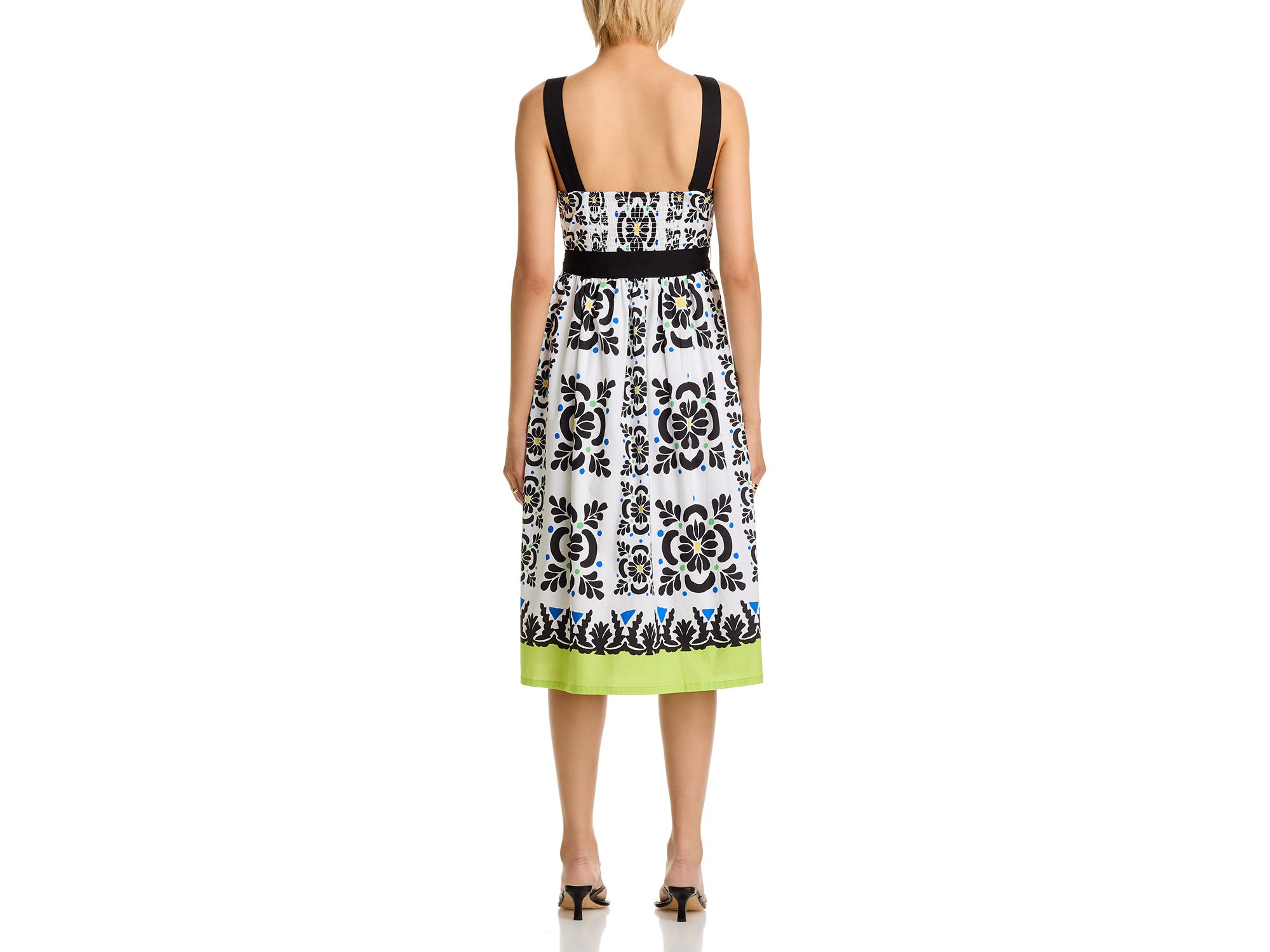 Printed Square Neck Midi Dress — Image 3