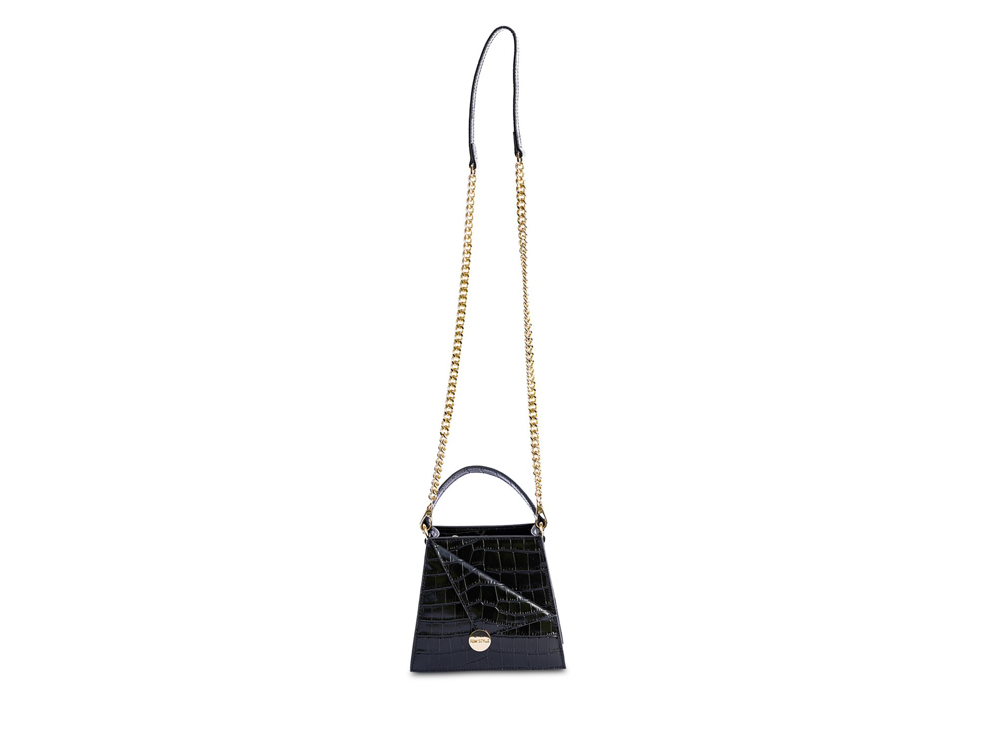 Kandi Croc Embossed Leather Handbag — Image 11
