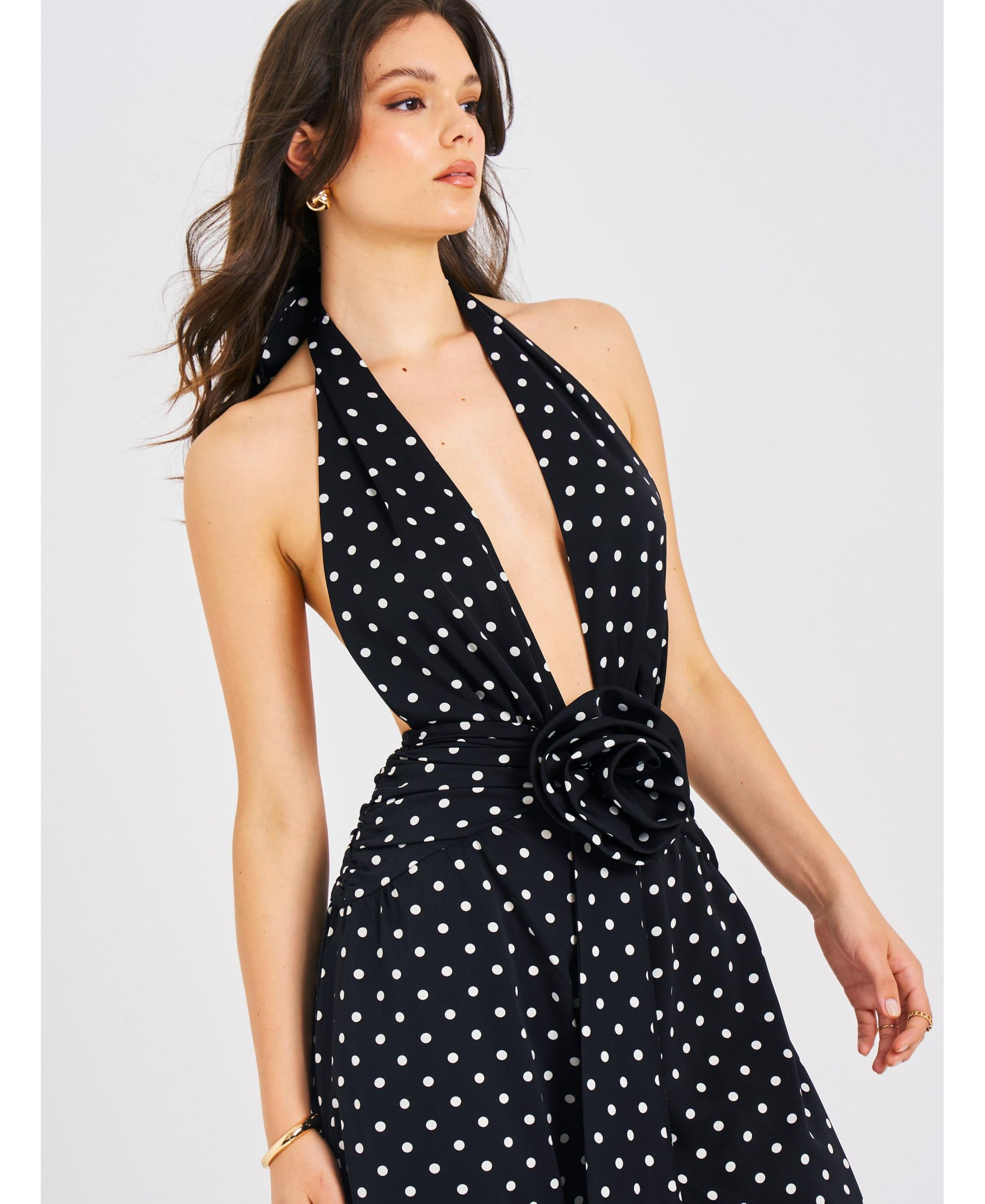 Oriana Polka Dots Halter Jumpsuit — Image 3
