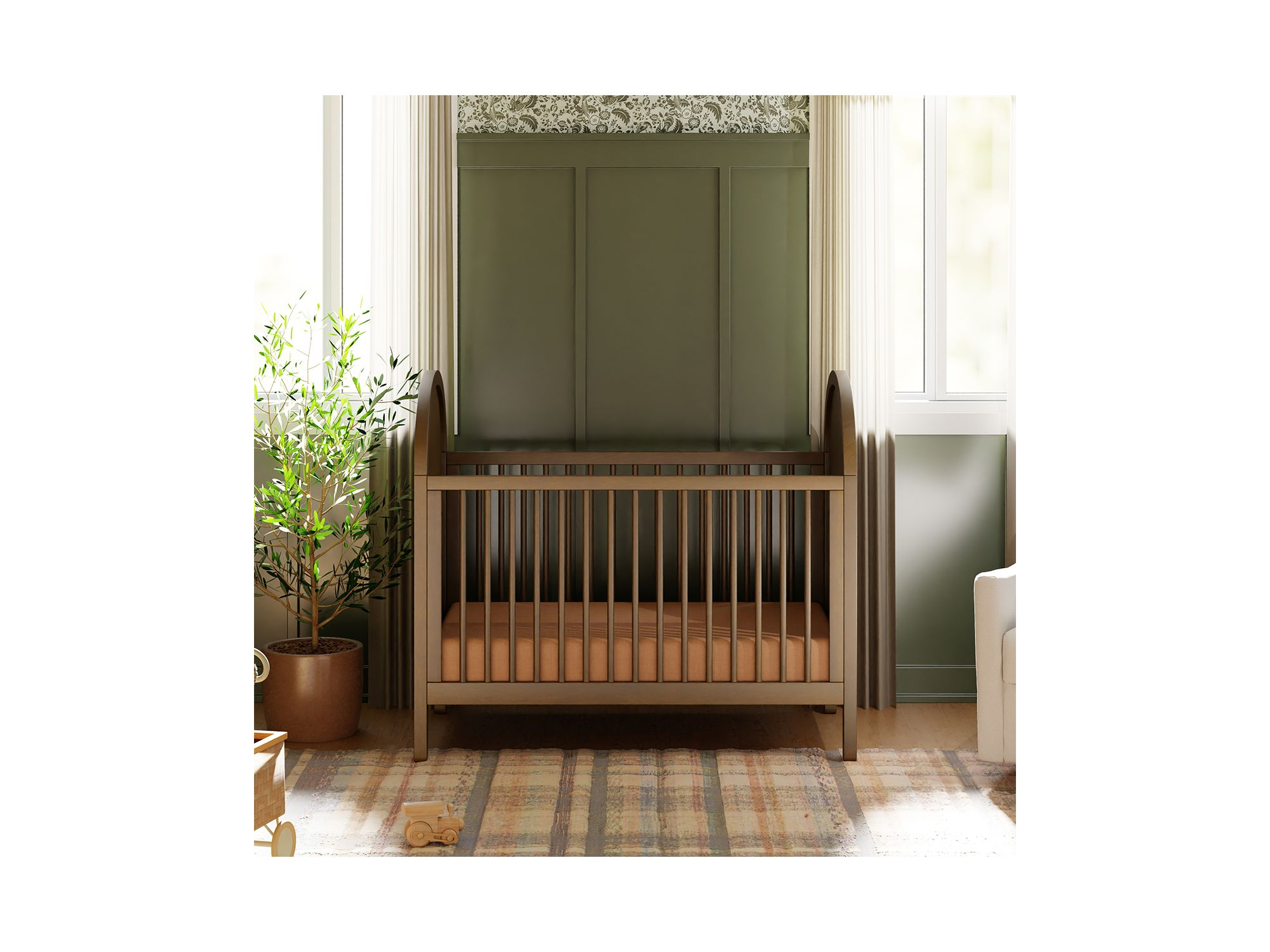 Bondi Cane 3-in-1 Convertible Crib with Toddler Bed Conversion Kit in Natural Walnut — Image 3