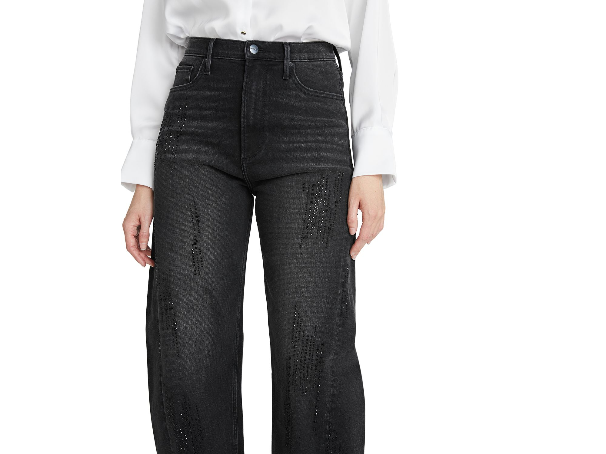 Parker x Jingle High Rise Ankle Barrel Jeans in Black — Image 3