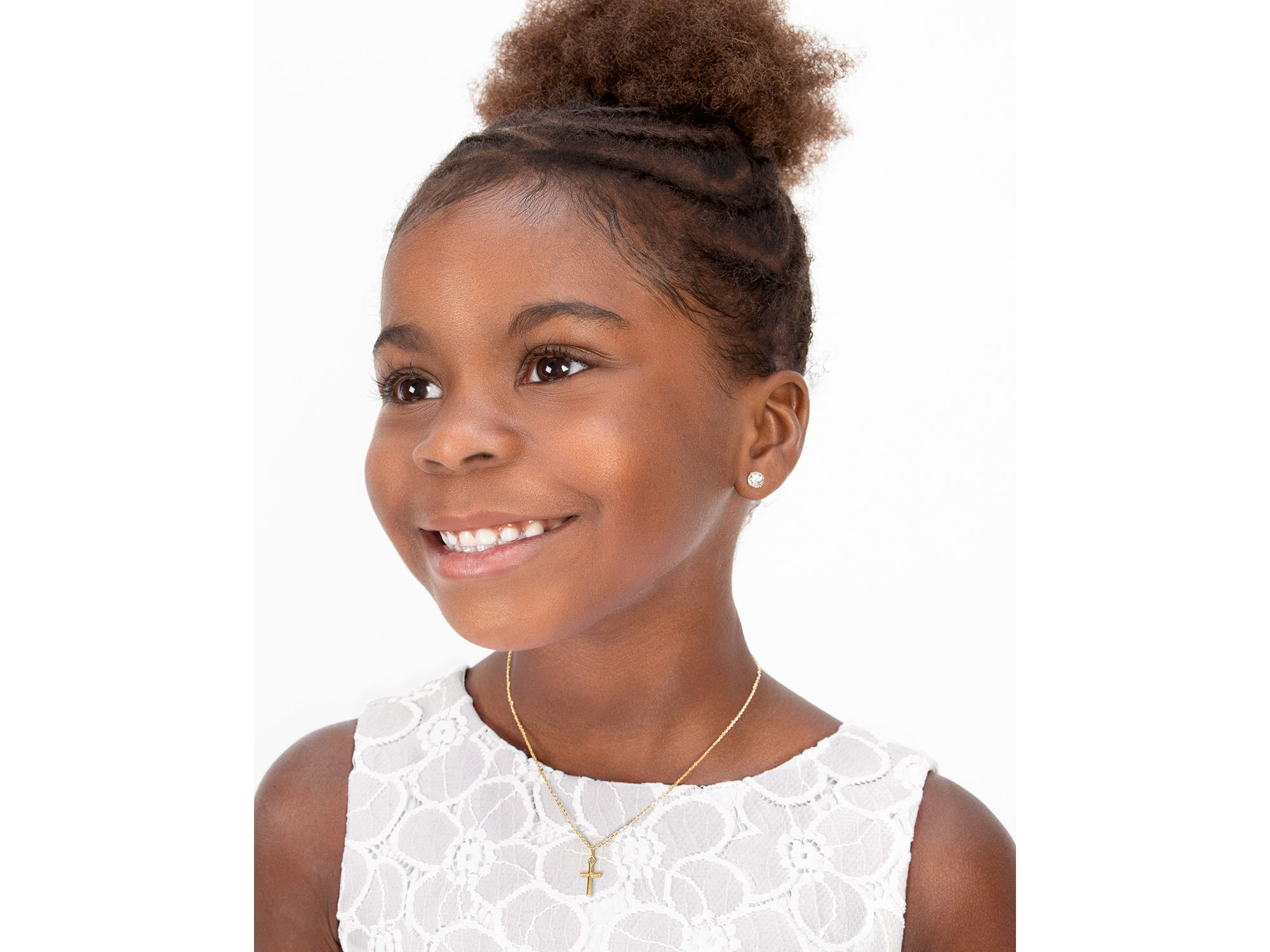 Children's 14K Gold Everlasting Faith Cross 12-14" Necklace — Image 3