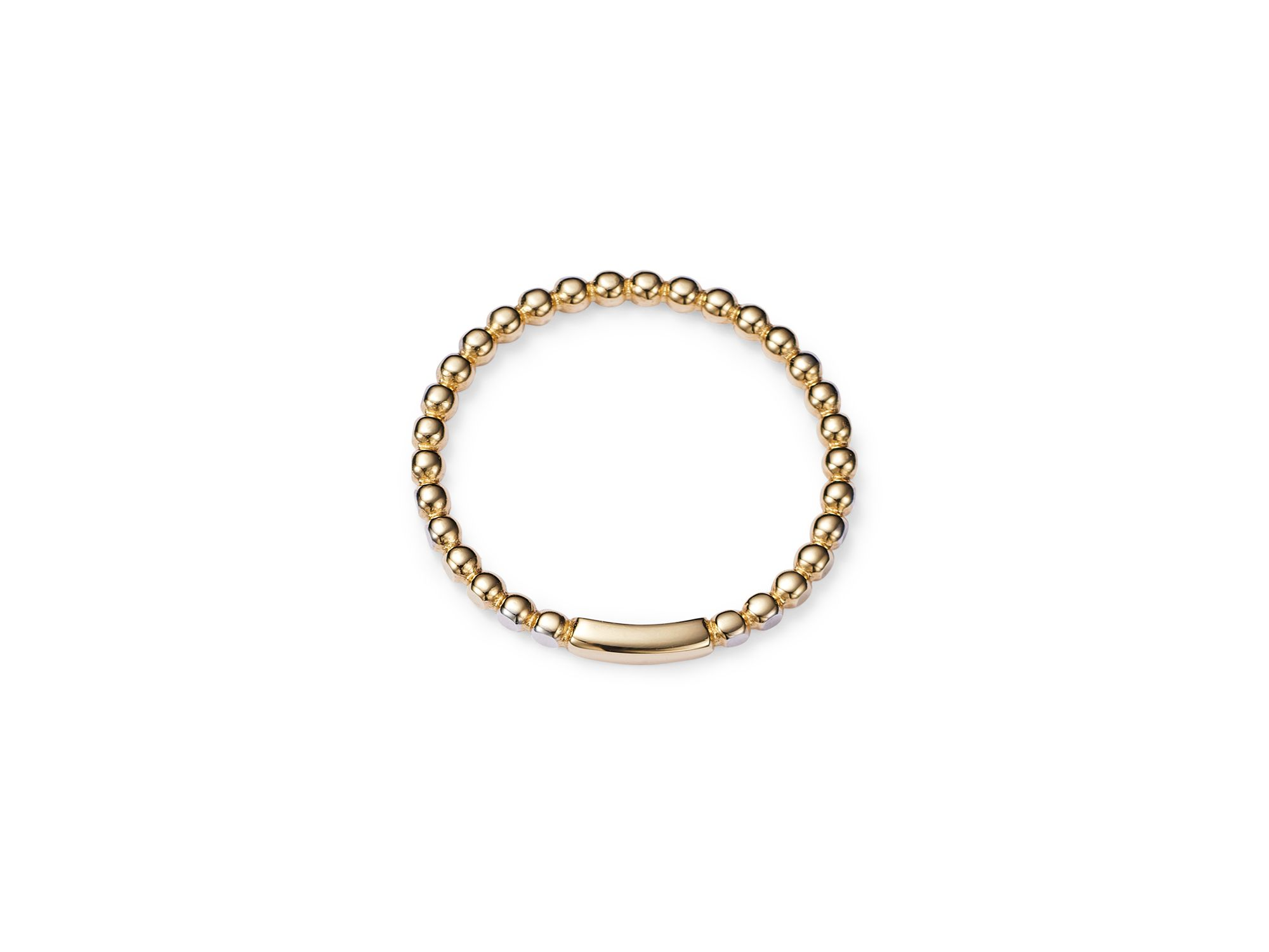 14K Yellow Gold Polished Bead Band — Image 4