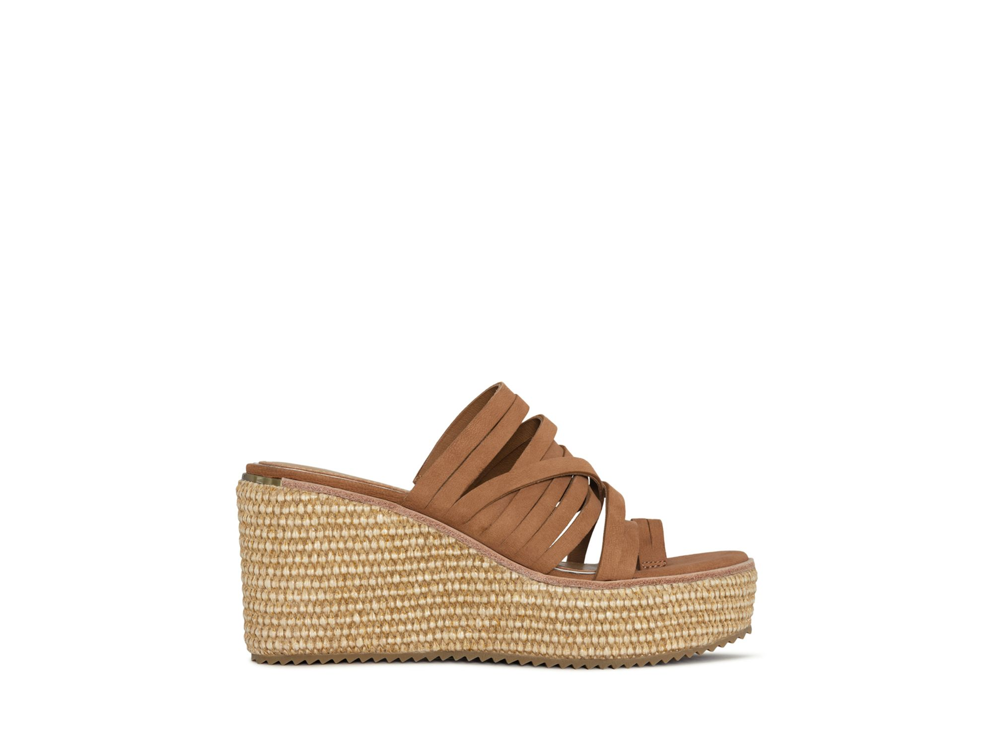 Women's Leather Toe Loop Wedge Slide Sandals — Image 3