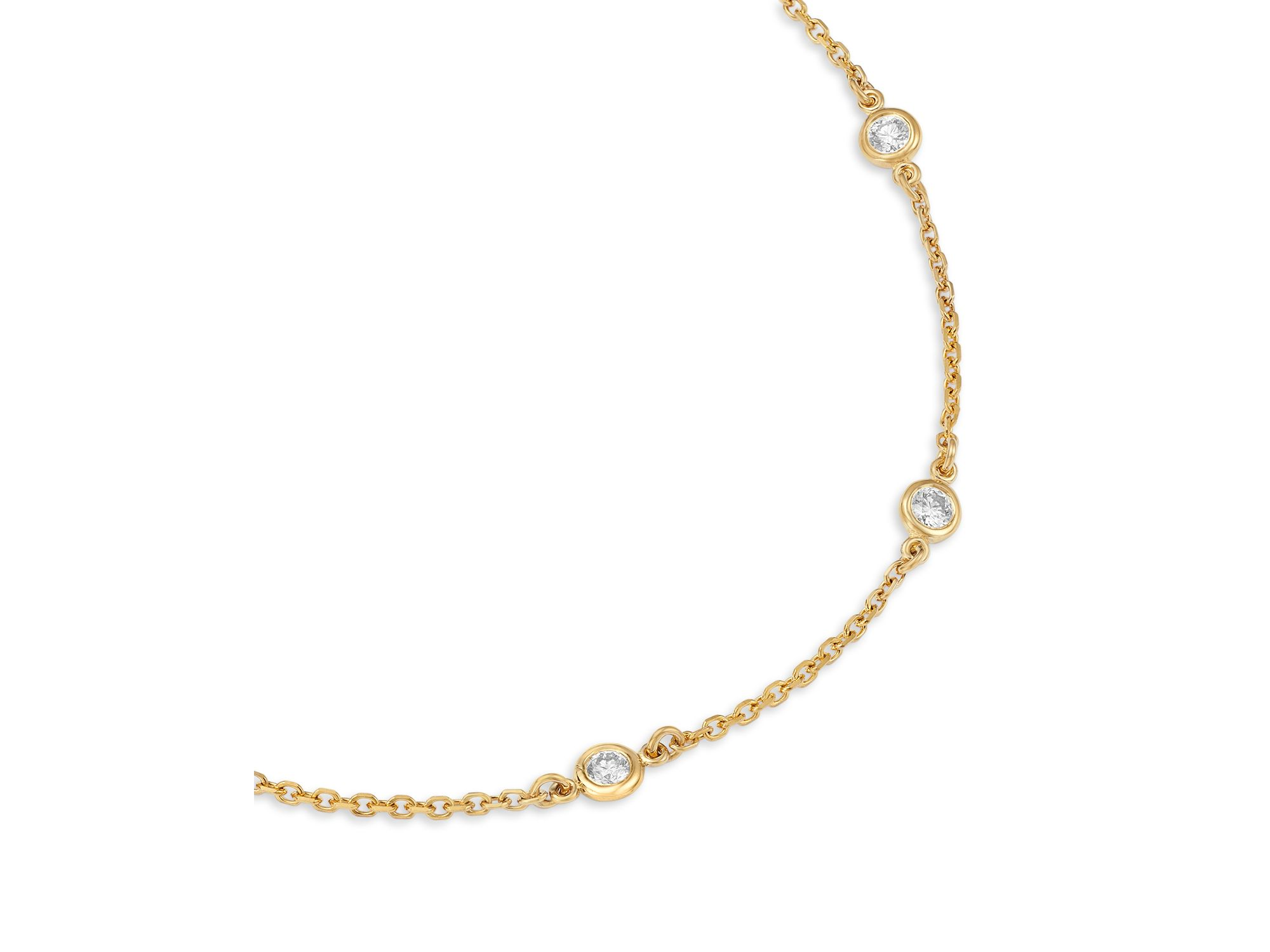 Diamond Bezel Station Bracelet in 14K Yellow Gold, 0.25 tcw — Image 3