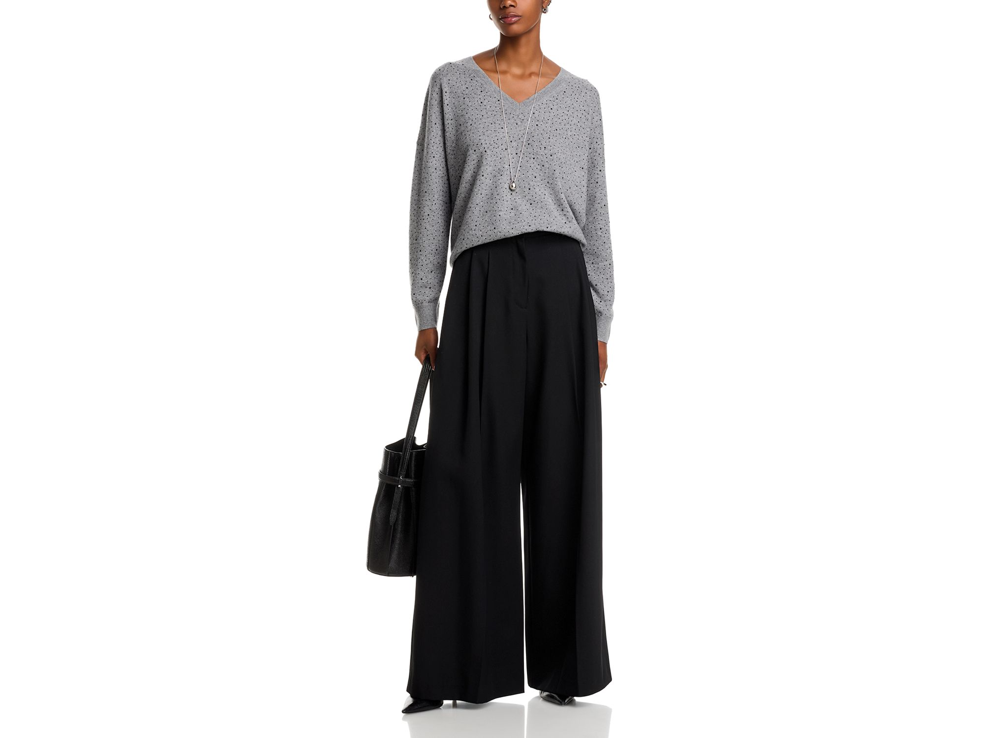 100% Cashmere V Neck Crystal Sweater - Exclusive — Image 7