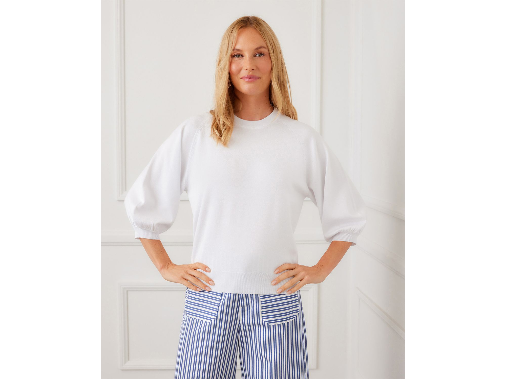 Puff Sleeve Raglan Sweater — Image 4
