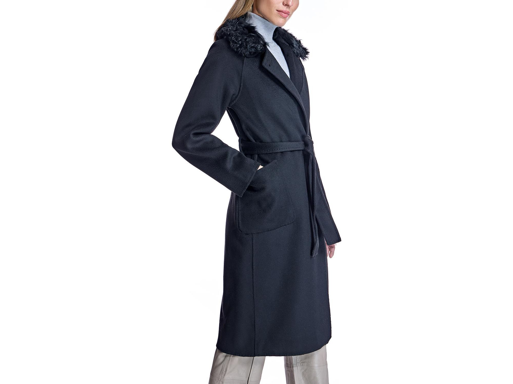 Belted Wool Coat with Collar — Image 4