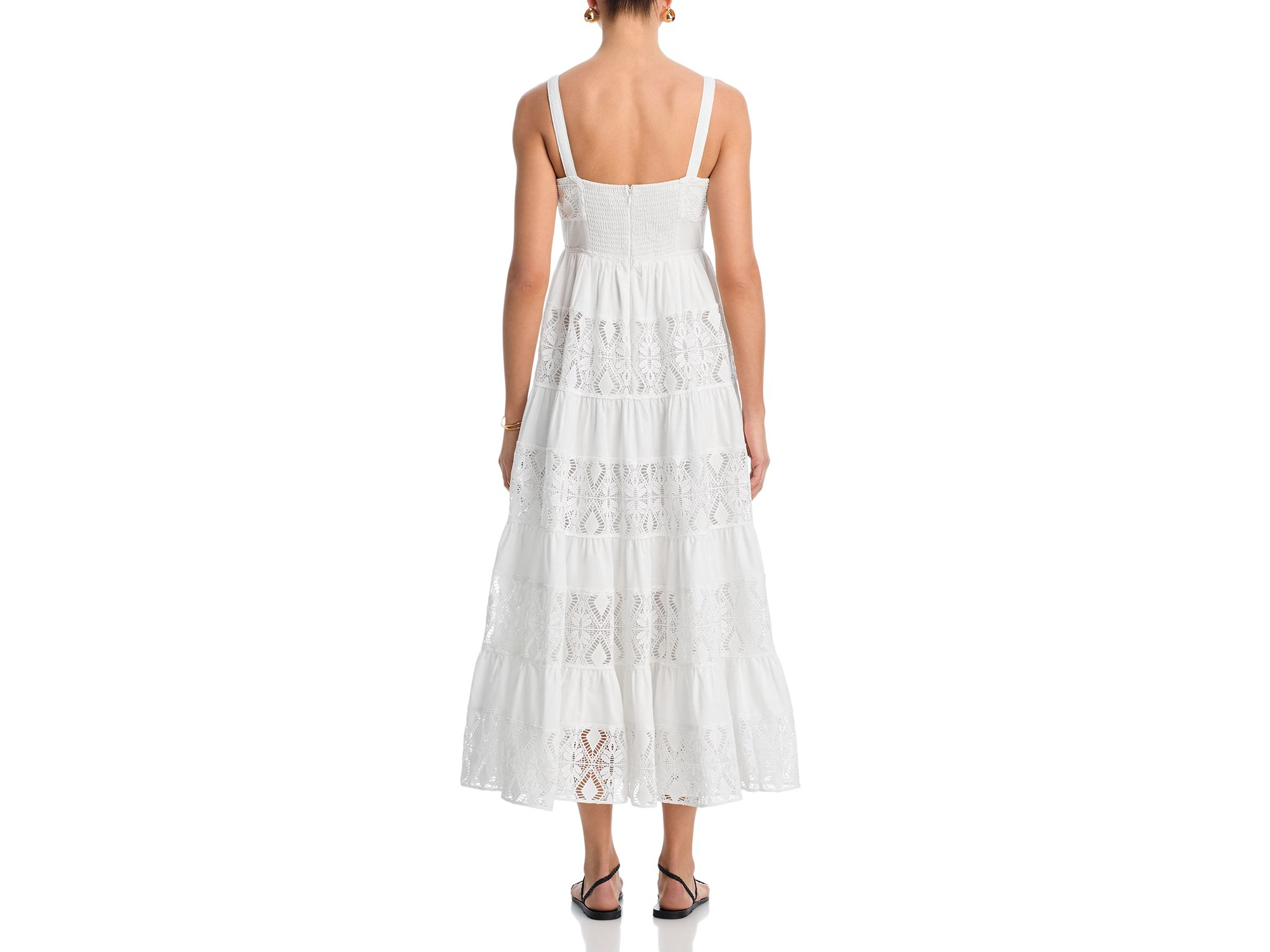 Lace Inset Tier Midi Dress - Exclusive — Image 4