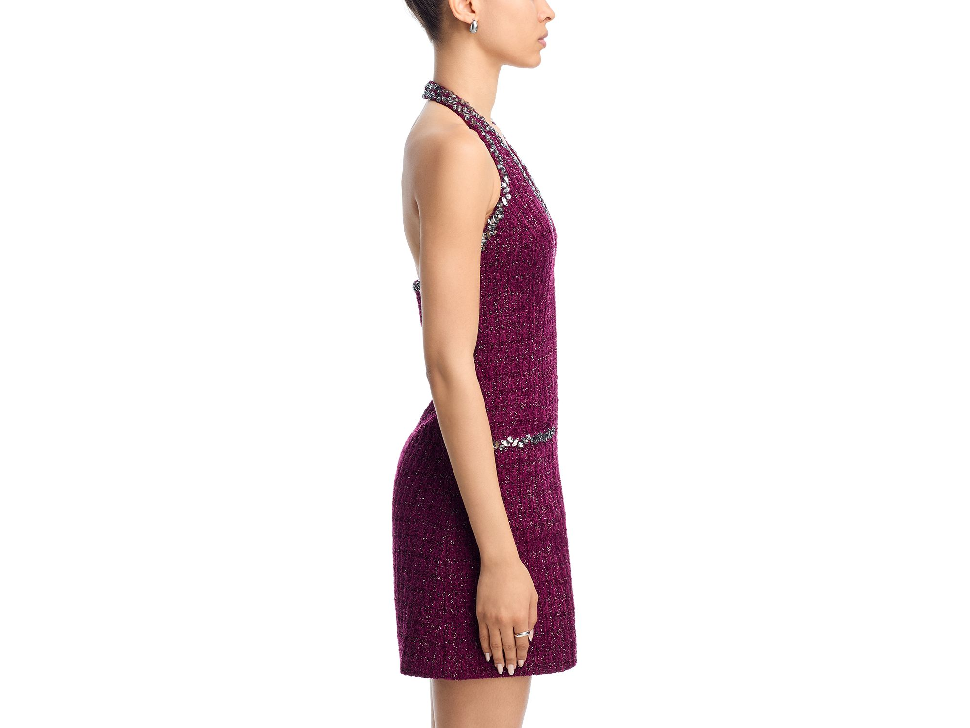 Tweed Halter Mini Dress - Exclusive — Image 4