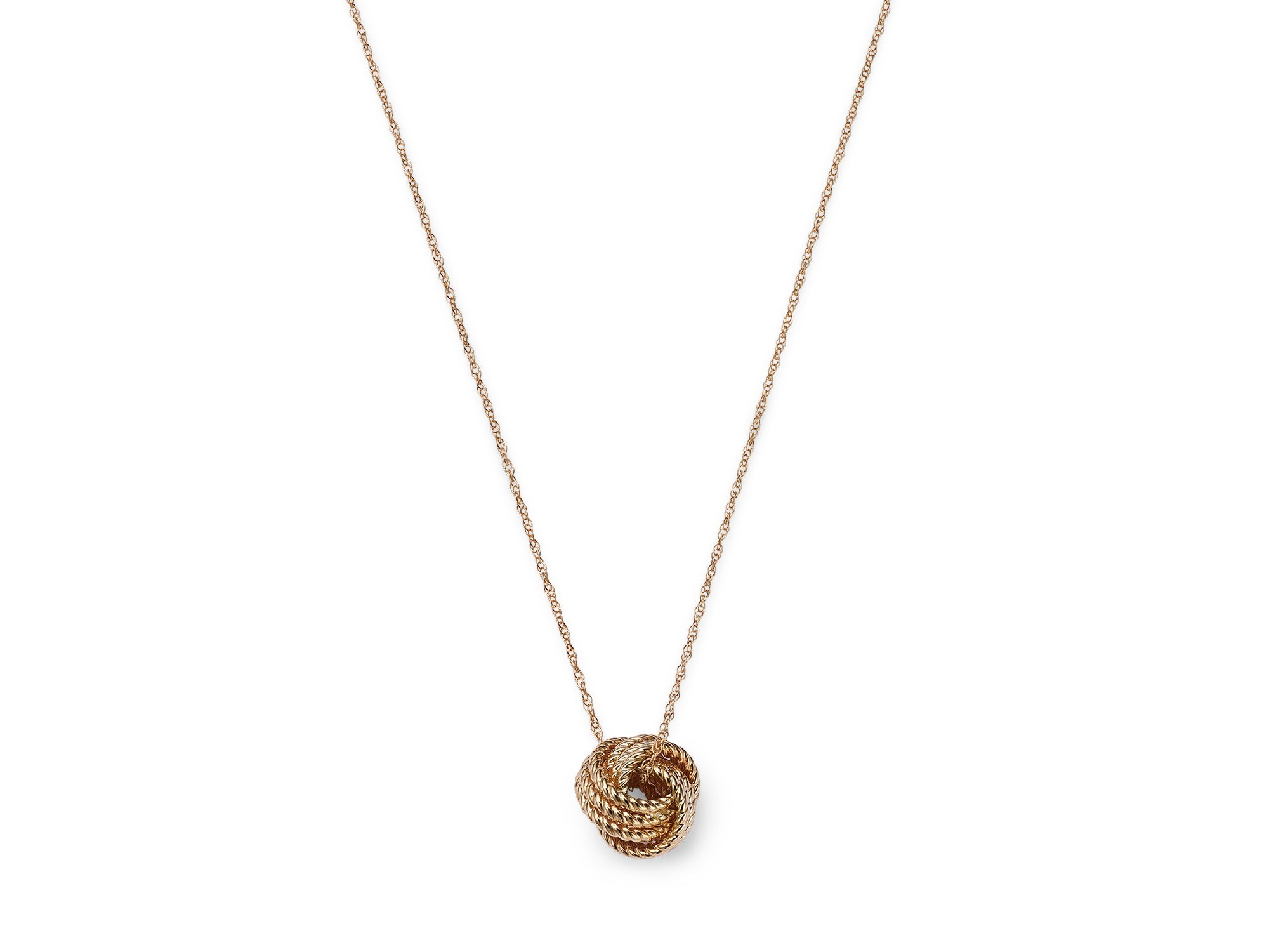 14K Yellow Gold Love Knot Necklace, 18" — Image 4