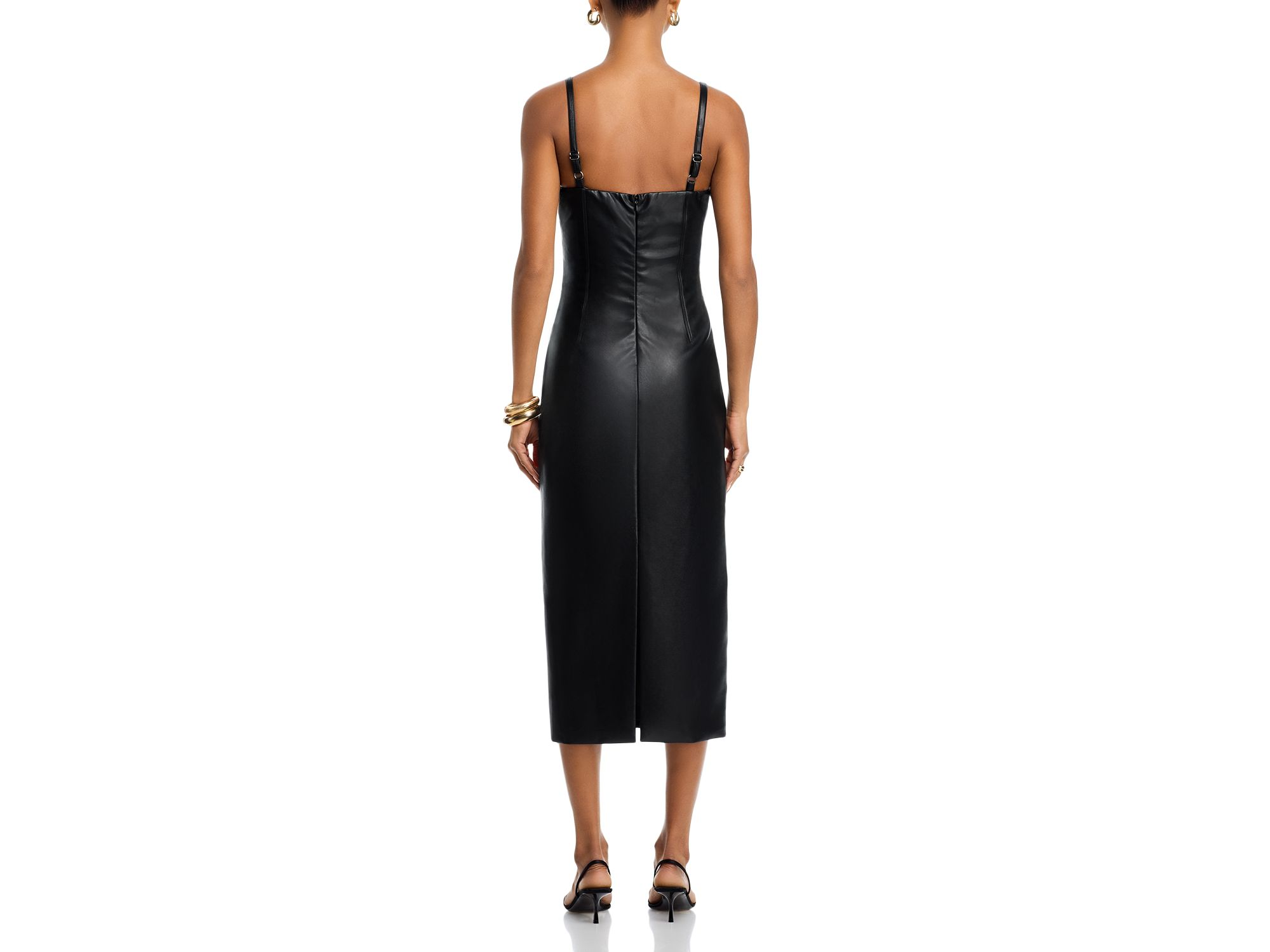 Faux Leather Strap Dress — Image 4