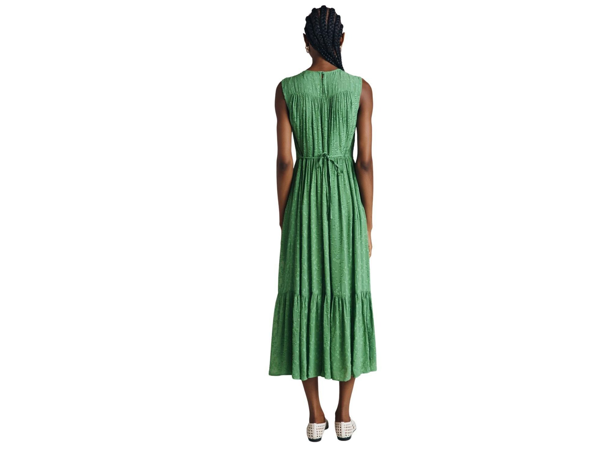 Sandy Georgette Jacquard Sleeveless Midi Dress — Image 3