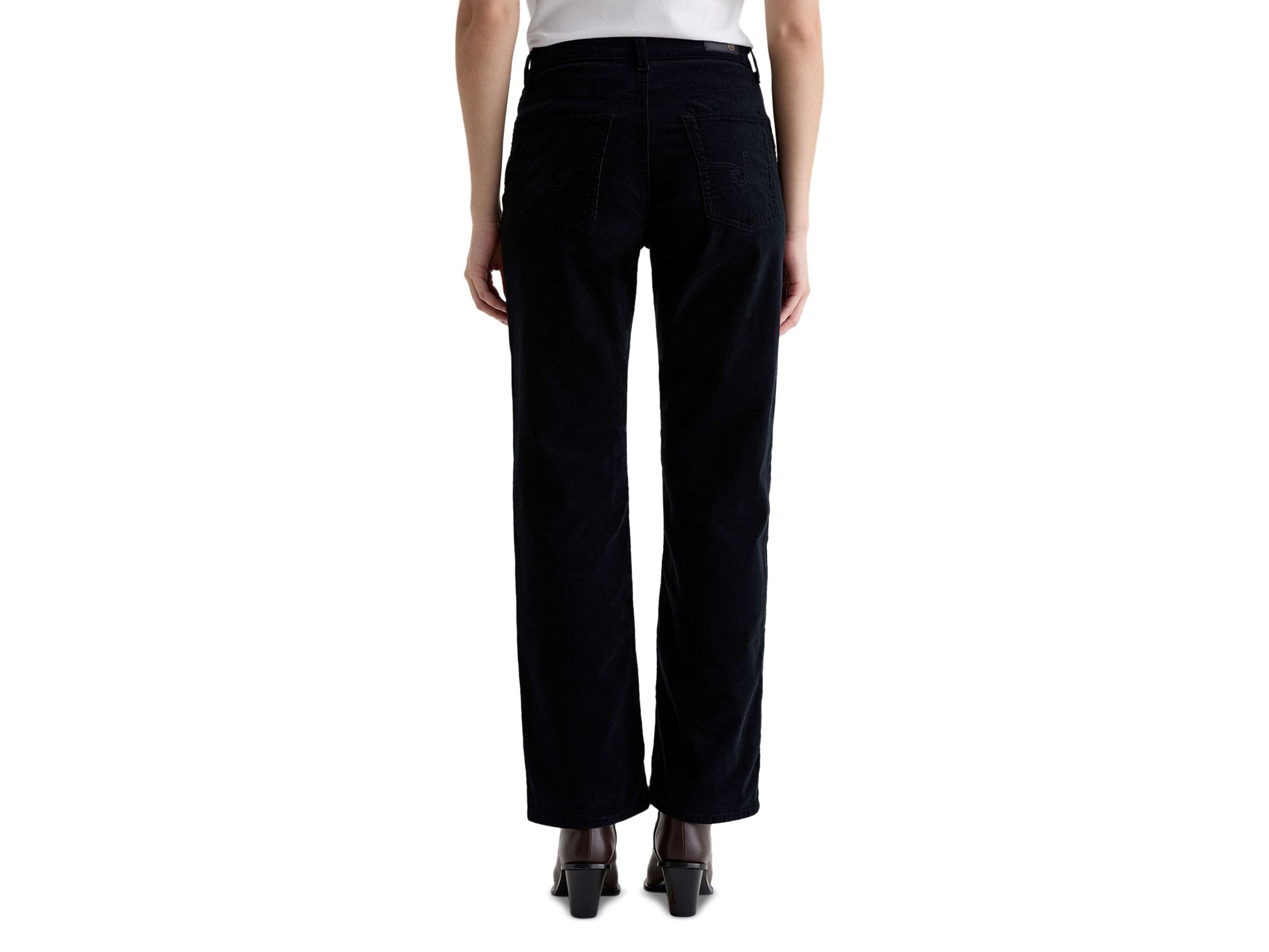 Brinley Mid Rise Straight Corduroy Jeans in Super Black — Image 5
