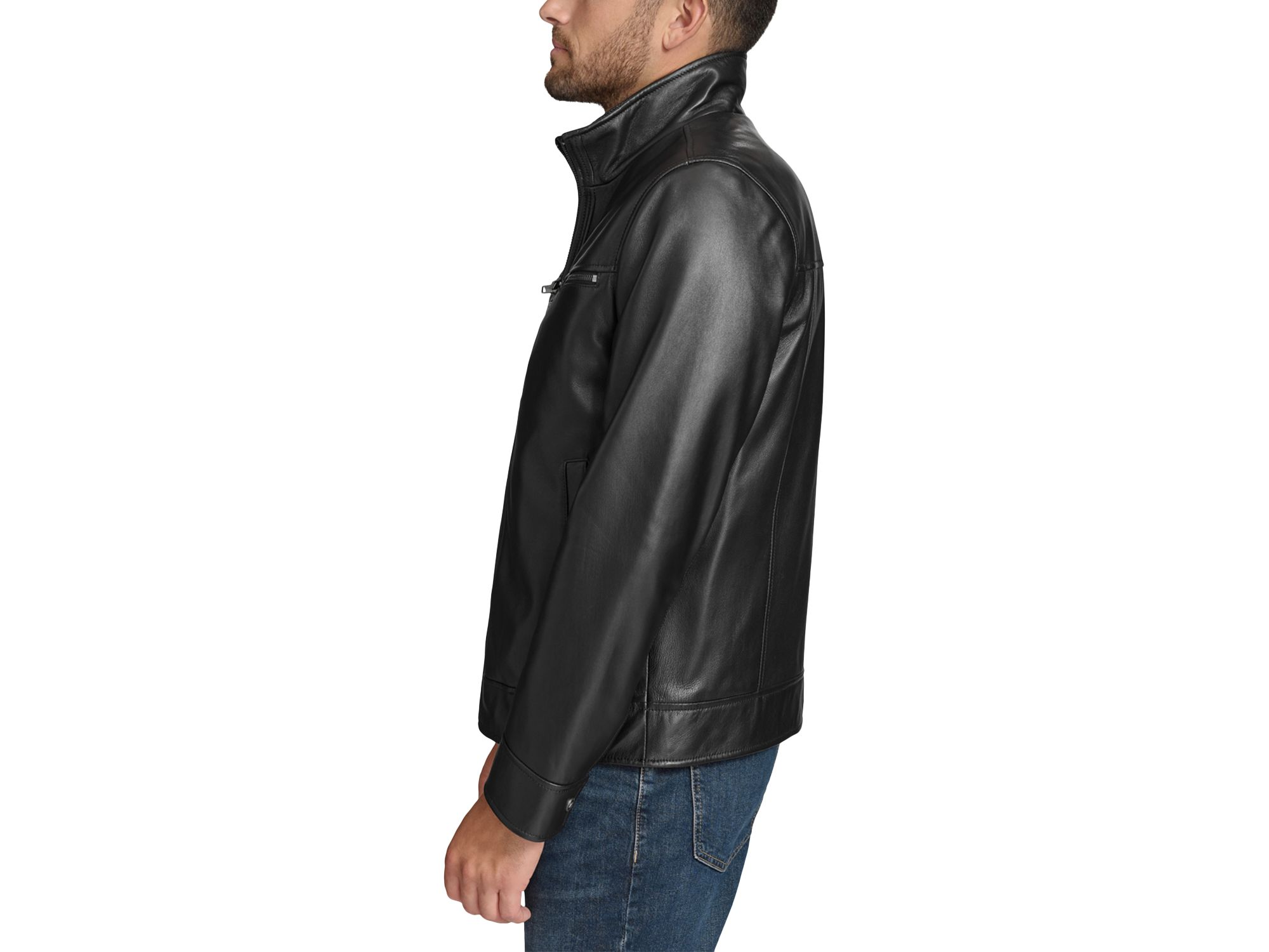 Winton Leather Bomber Jacket — Image 7