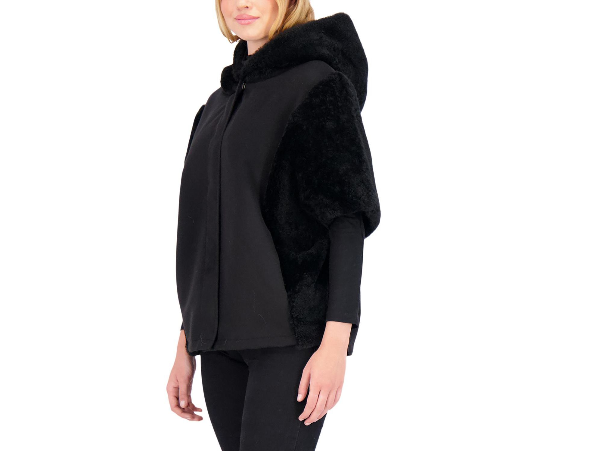 Cashmere Jacket with Sheared Cashmere Goat Trim — Image 3