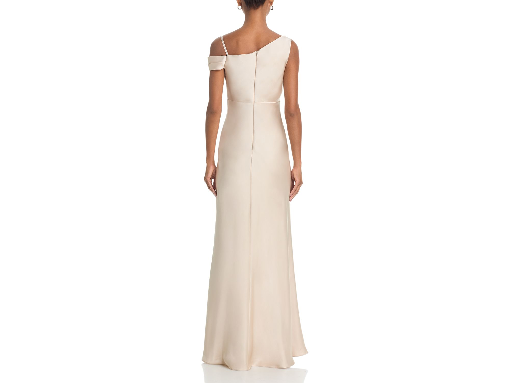 Long Satin One Shoulder Gown - Exclusive — Image 4