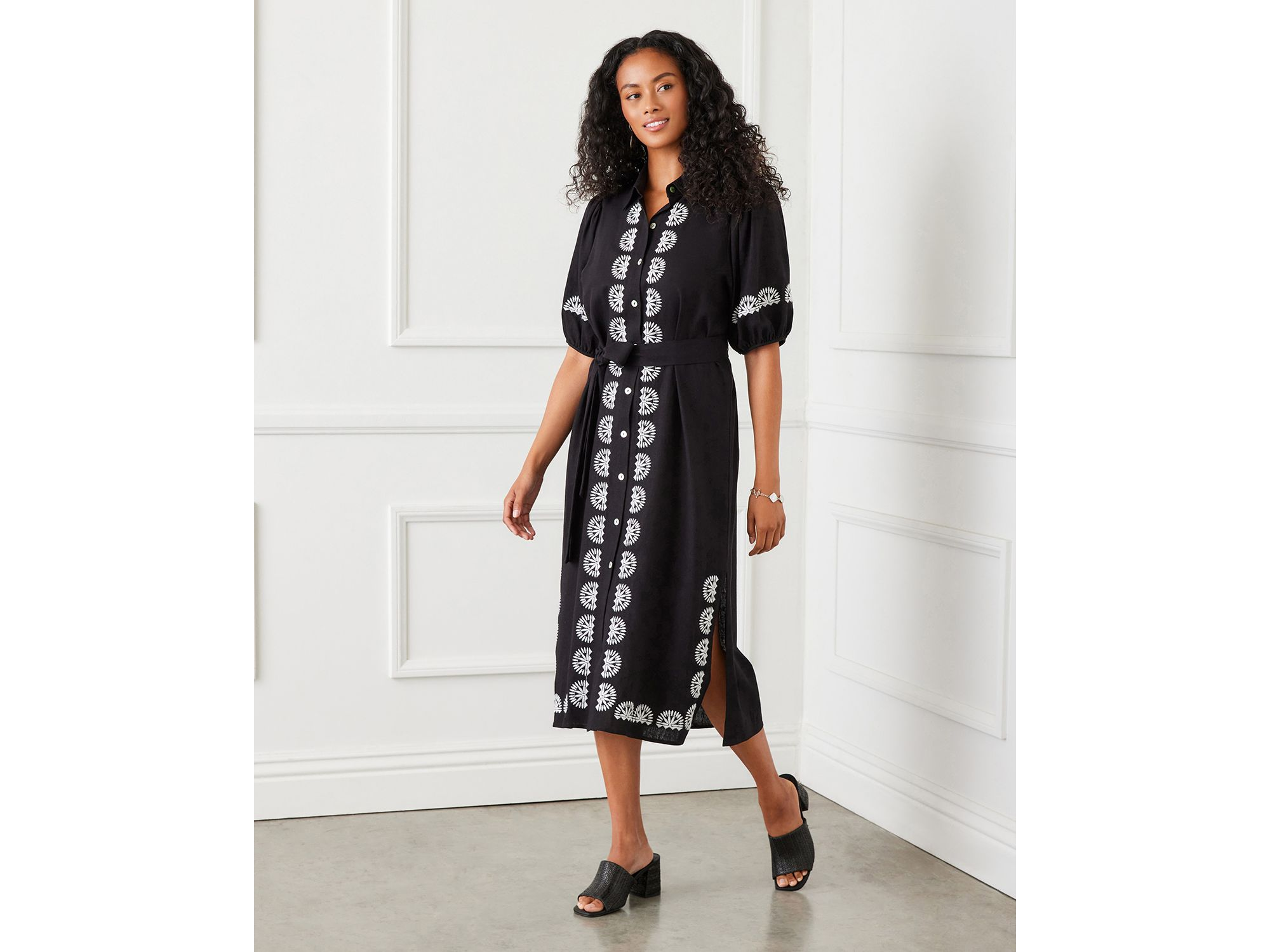 Embroidered Shirt Dress — Image 5