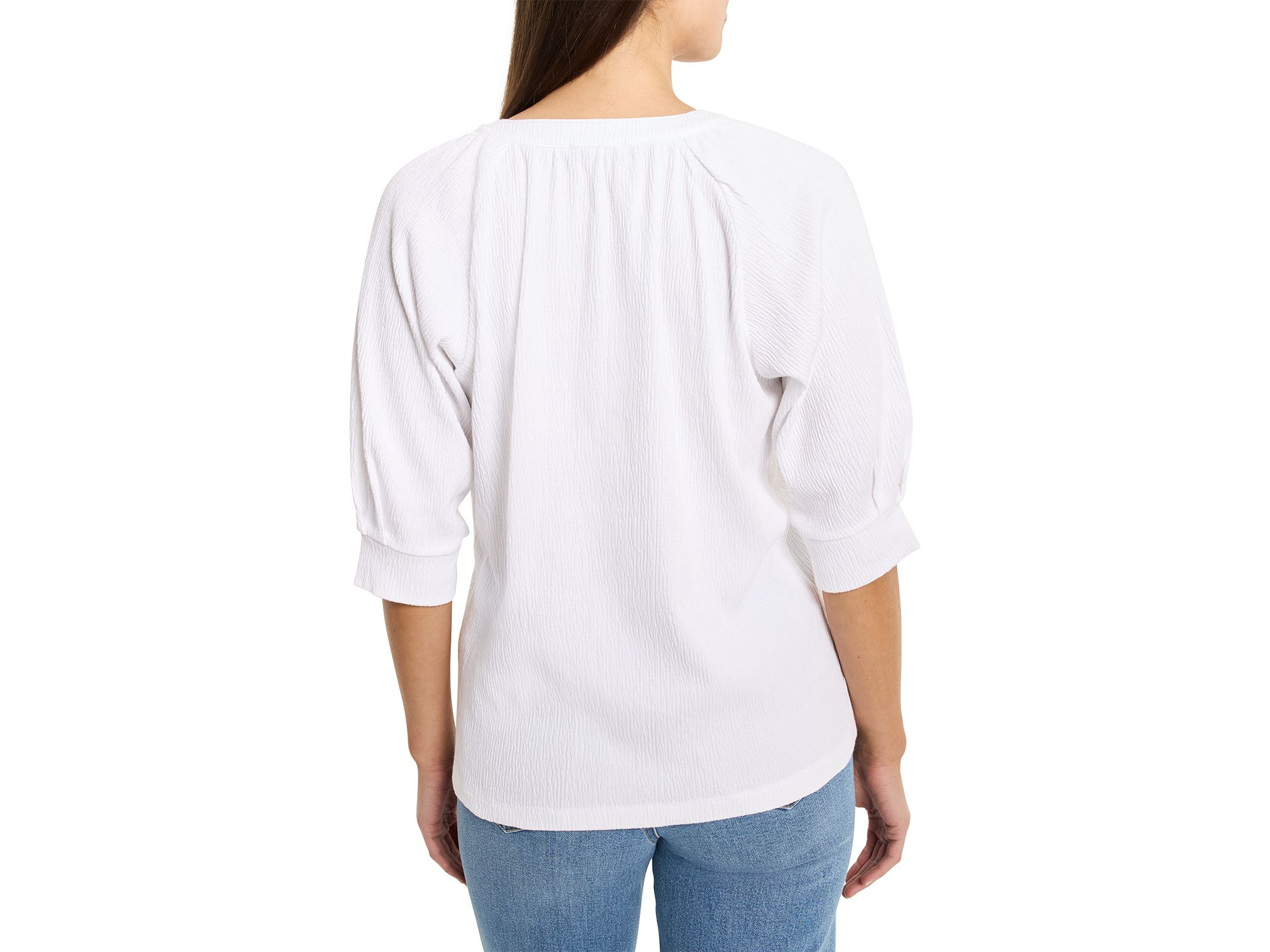 Crinkled Knit Cafe Top — Image 3