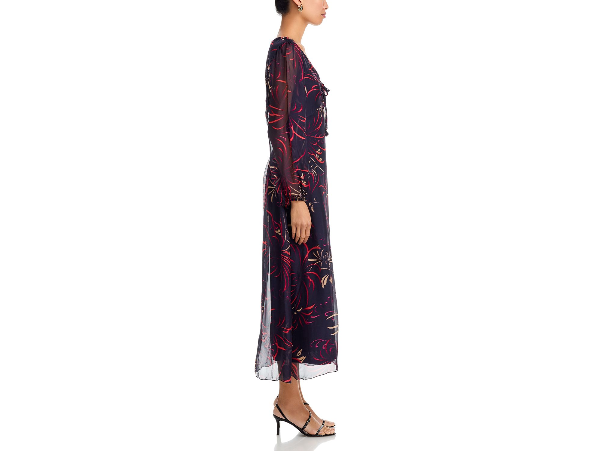 Printed V Neck Dress — Image 5