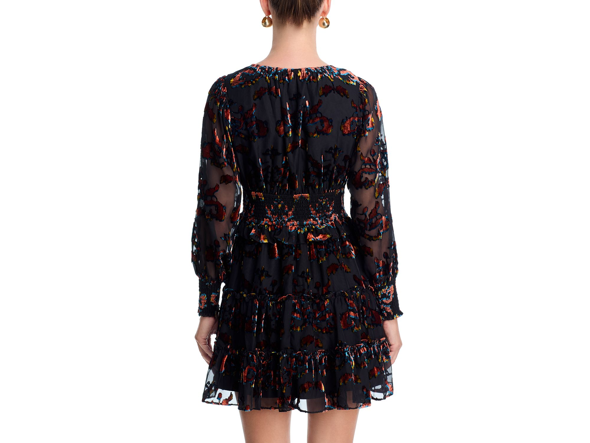 Velvet Burnout Mini Dress - Exclusive — Image 3