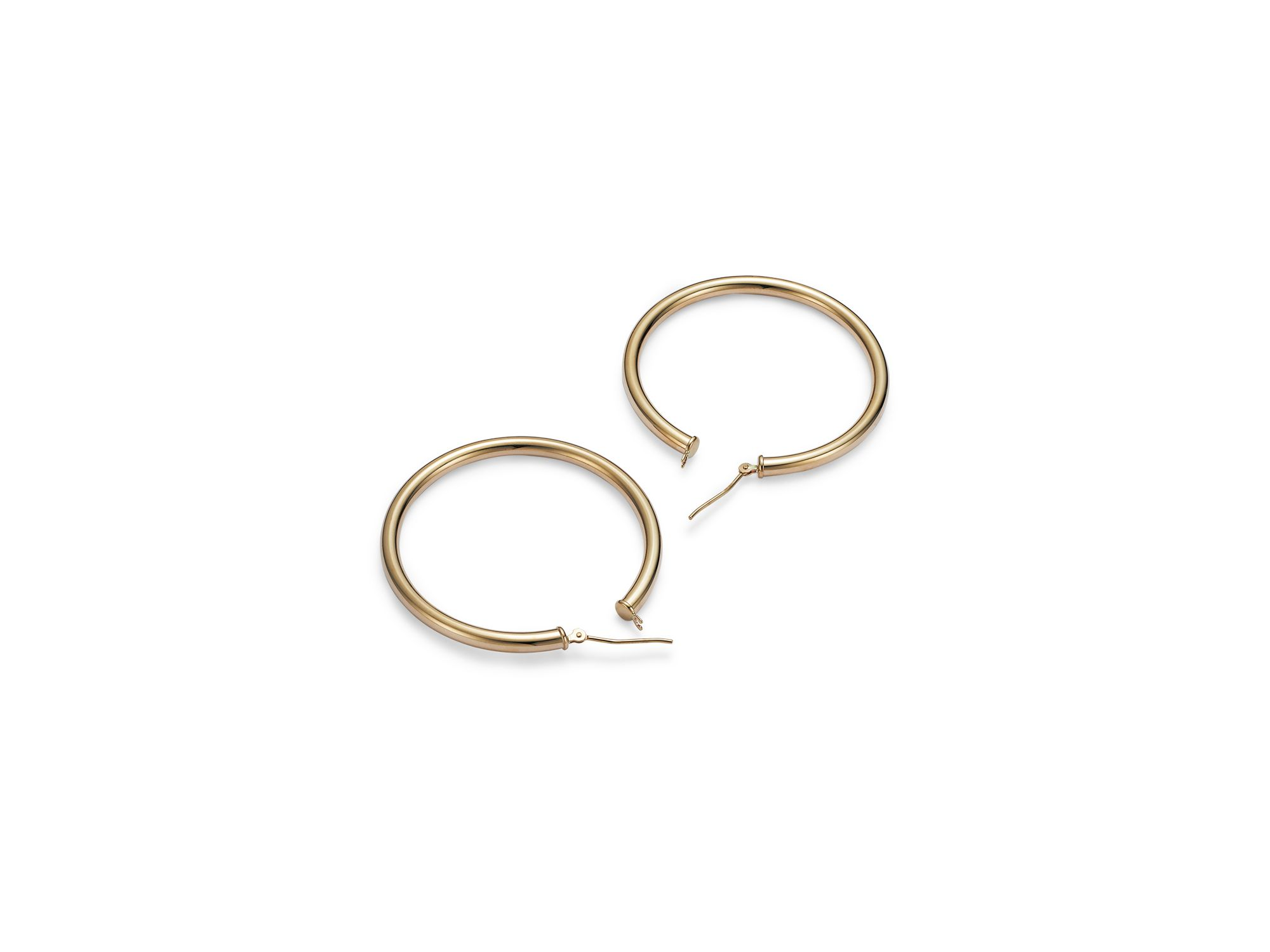 14K Yellow Gold Round Hoop Earrings — Image 4