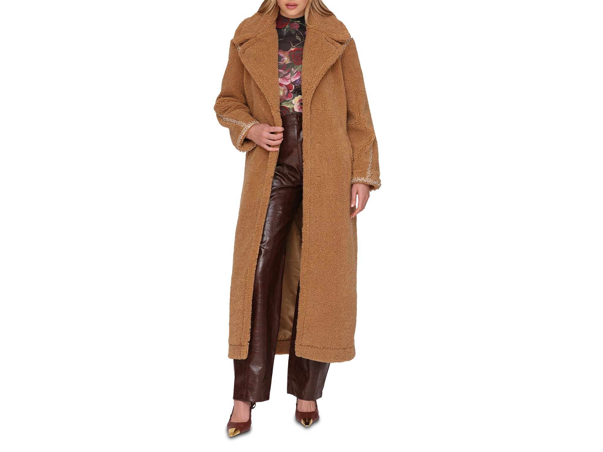 Embellished Belted Oversized Coat — Image 3