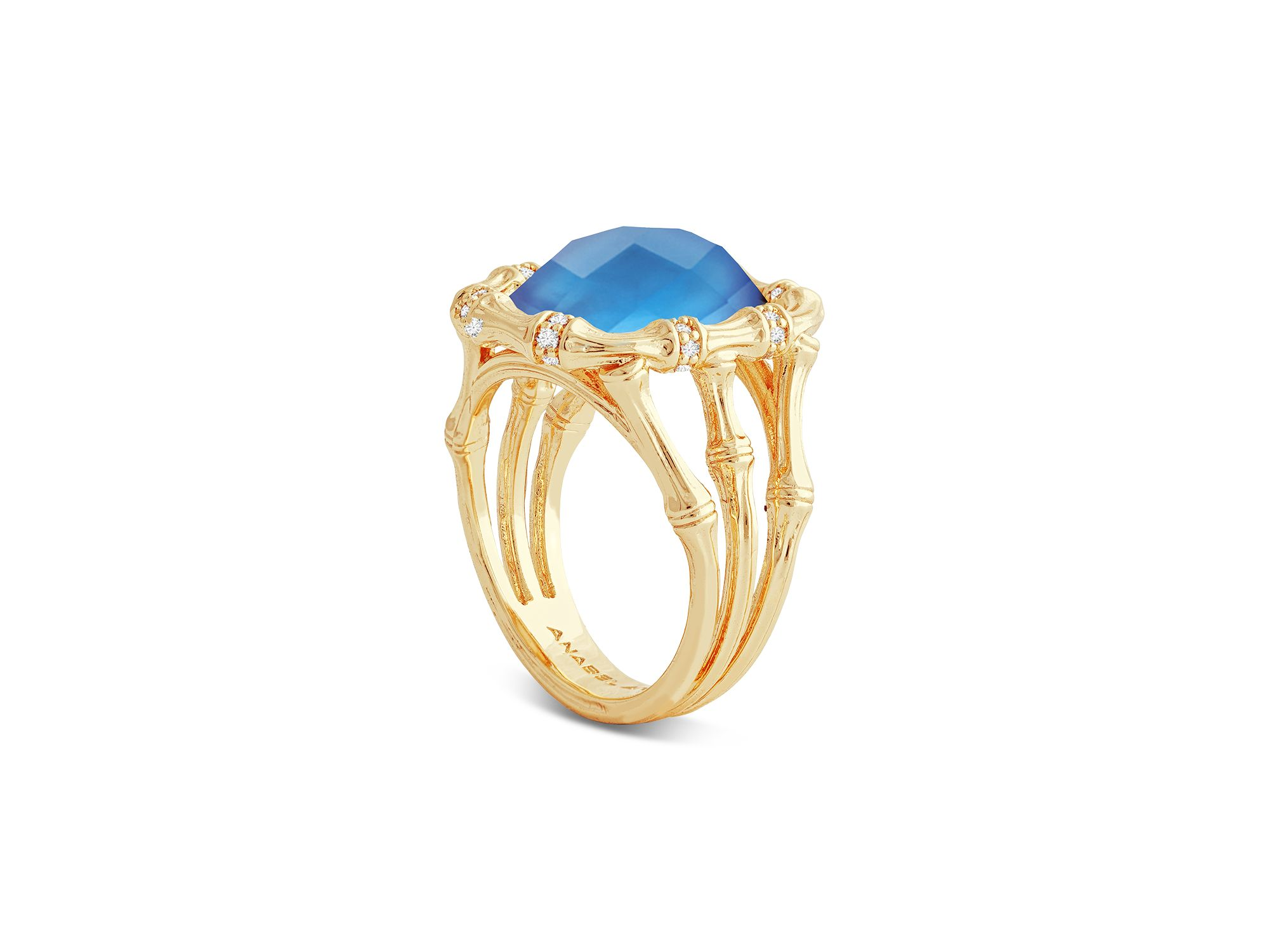 Bamboo Stone Statement Ring in 18K Gold Plated — Image 3