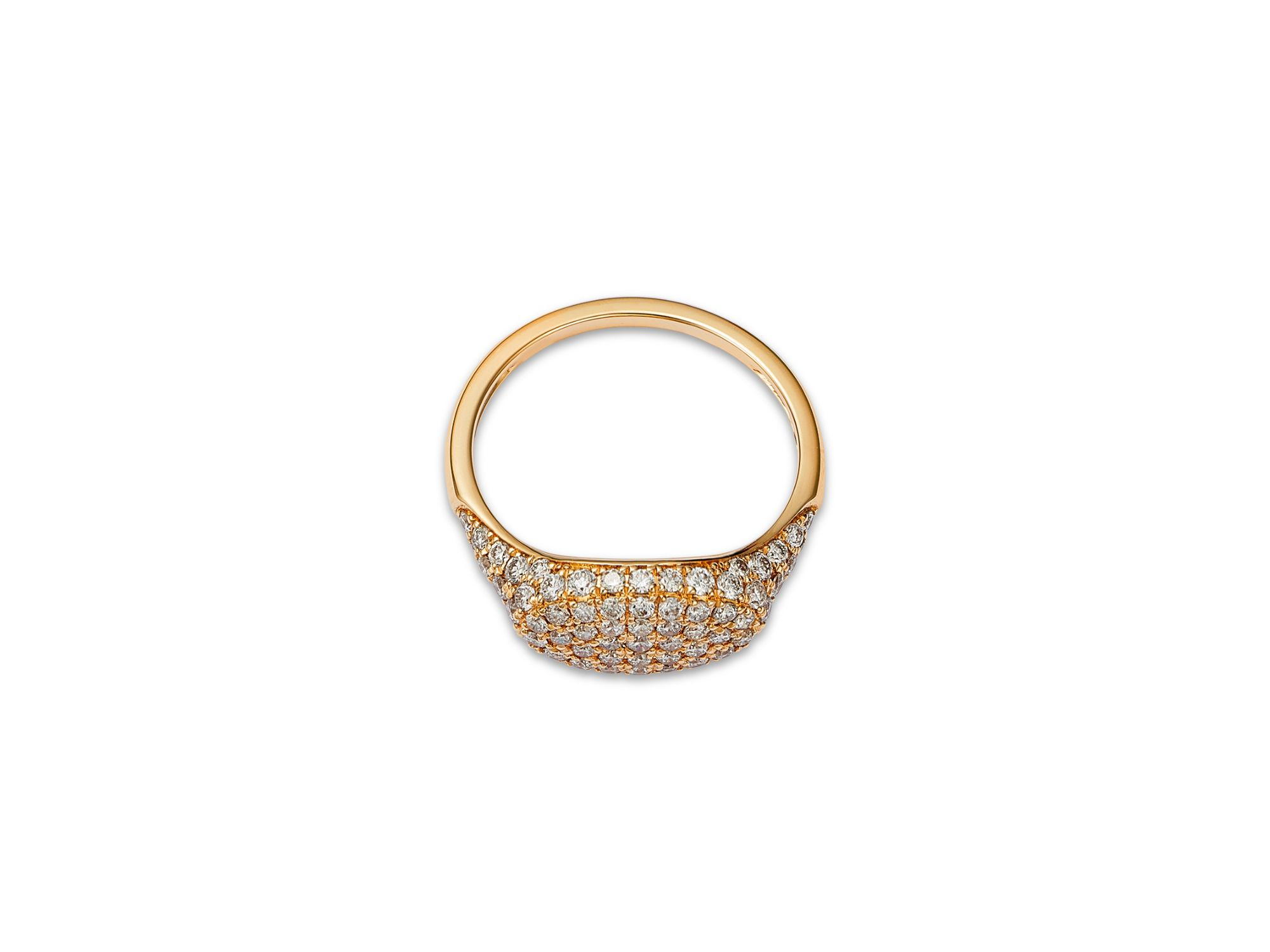 Diamond Pavé Pinky Ring in 14K Yellow Gold, 0.60 tcw — Image 3
