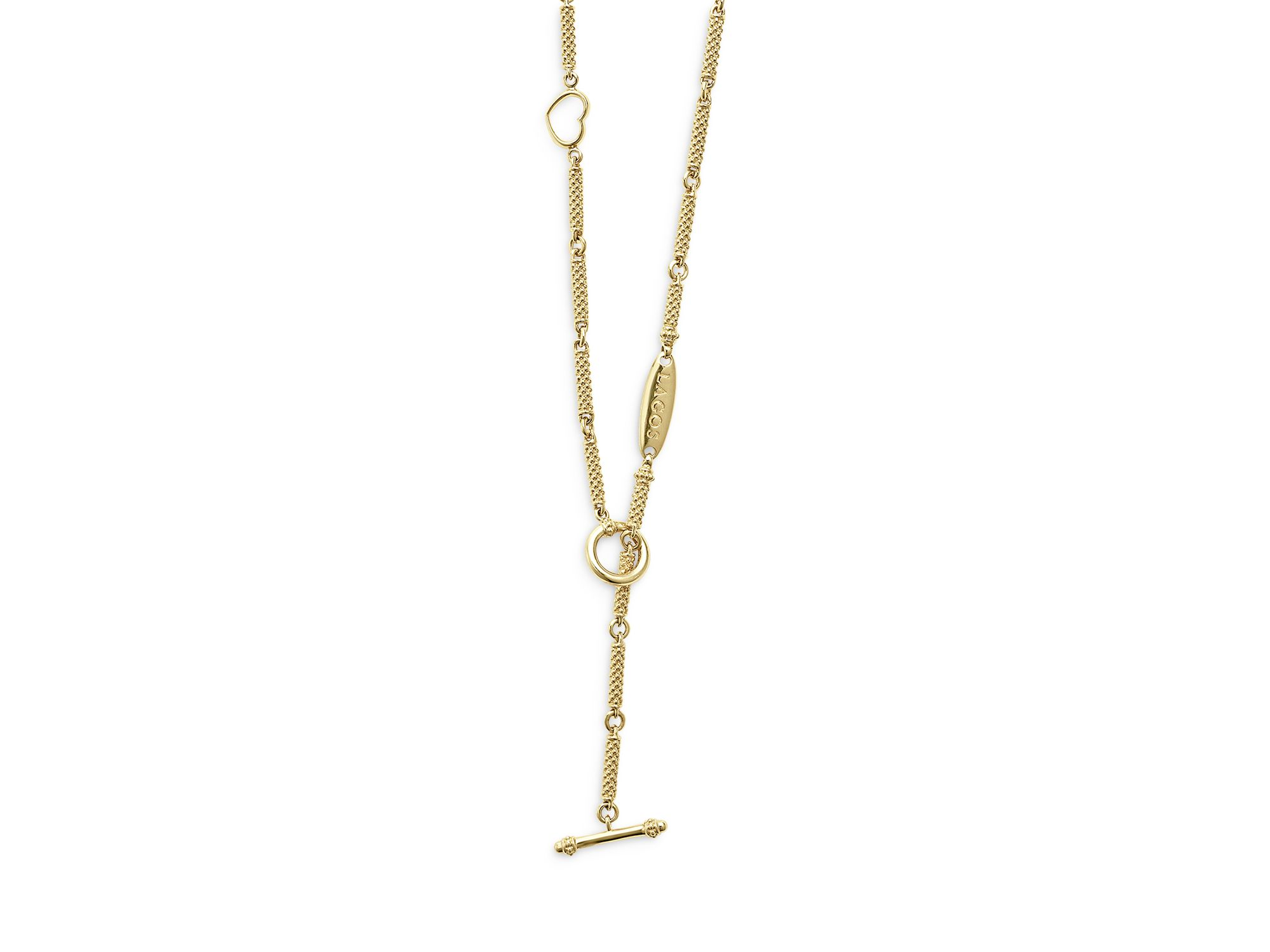 18K White & Yellow Gold Signature Caviar Diamond Chevron Bead Link Statement Necklace, 16-18" — Image 6