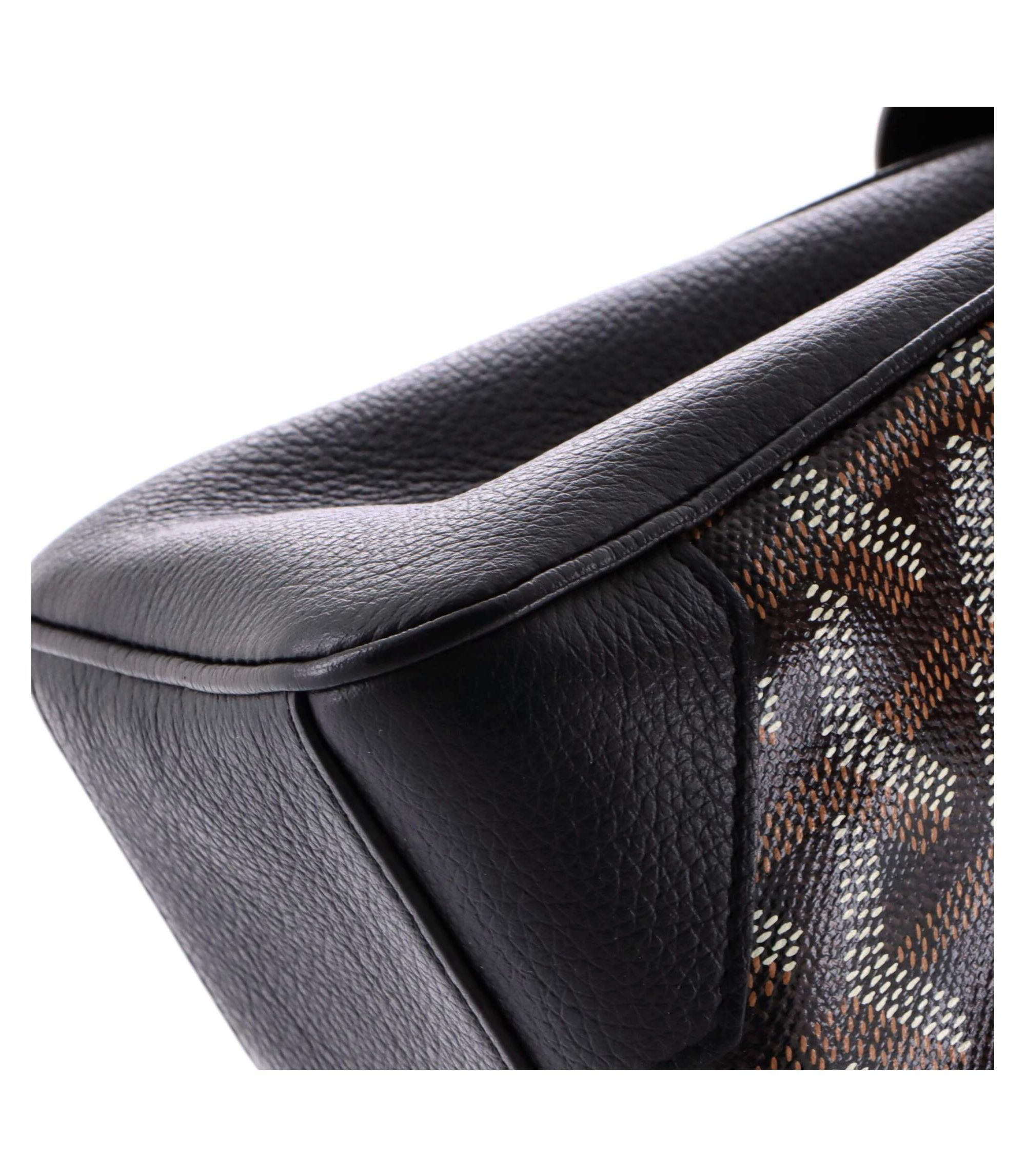 Mini Saigon Top Handle Bag Coated Canvas with Leather — Image 3