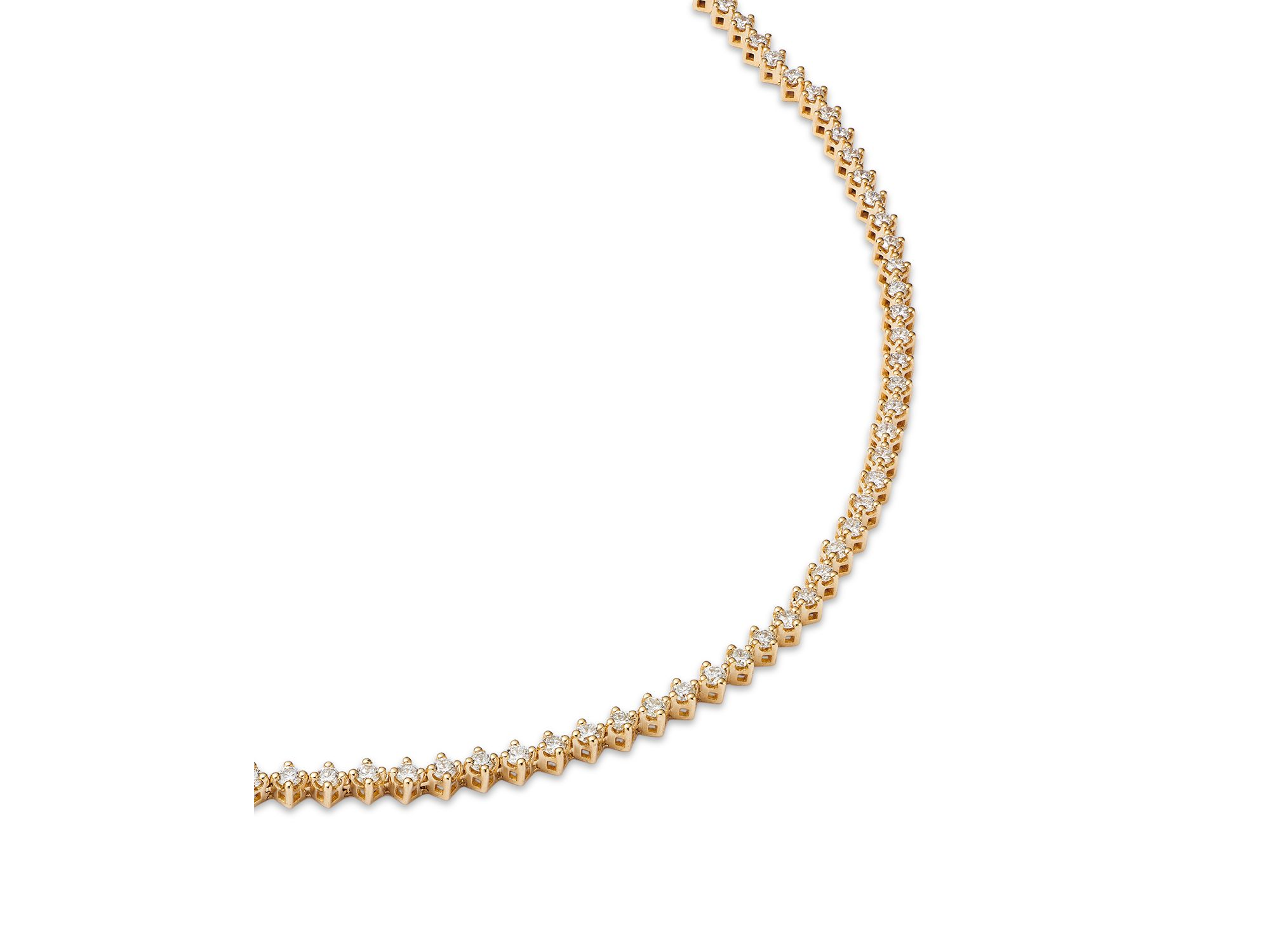14K Yellow Gold Lab Grown Diamond Tennis Necklace, 16" — Image 3