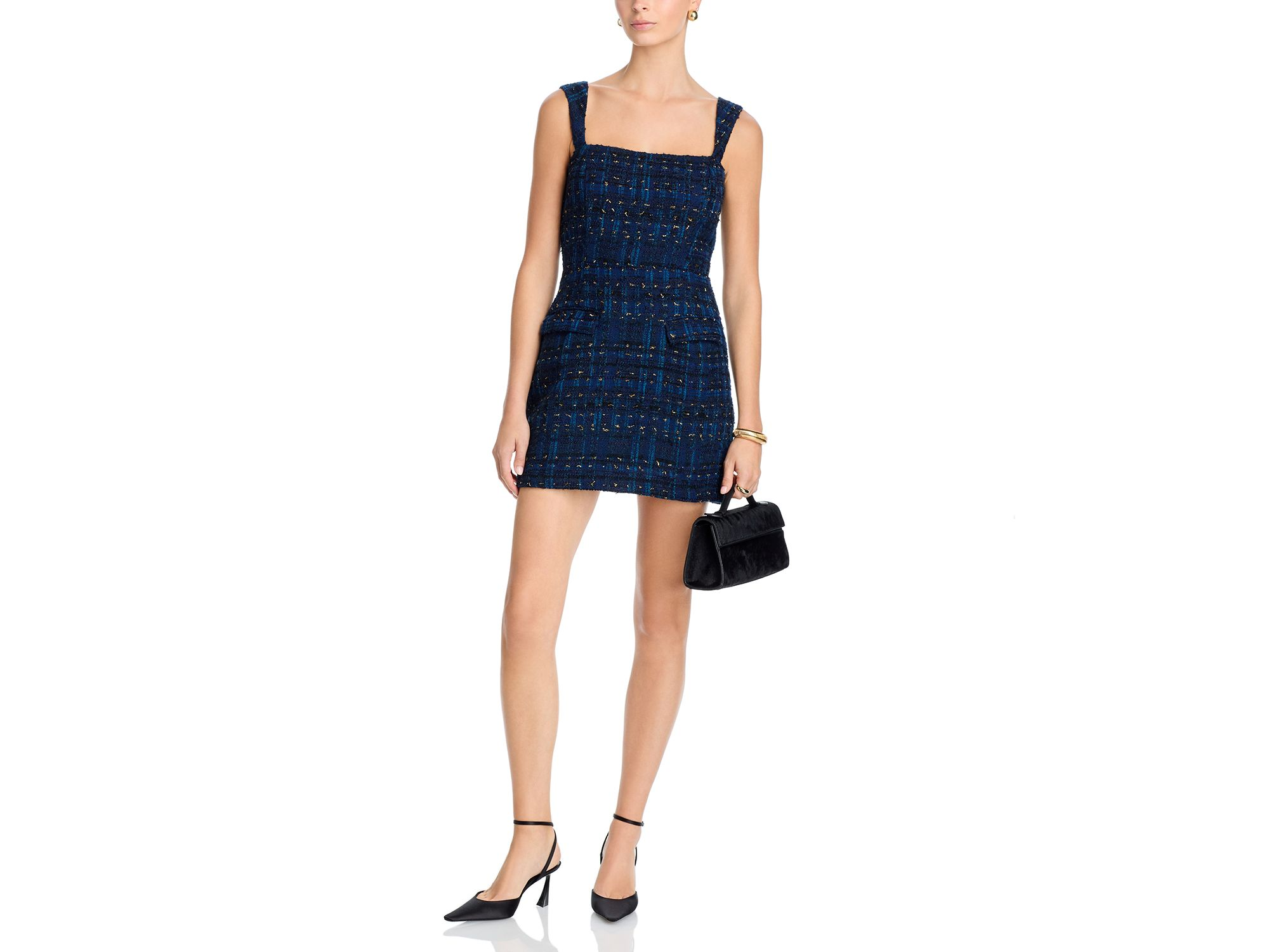 Metallic Tweed Mini Dress - Exclusive — Image 5