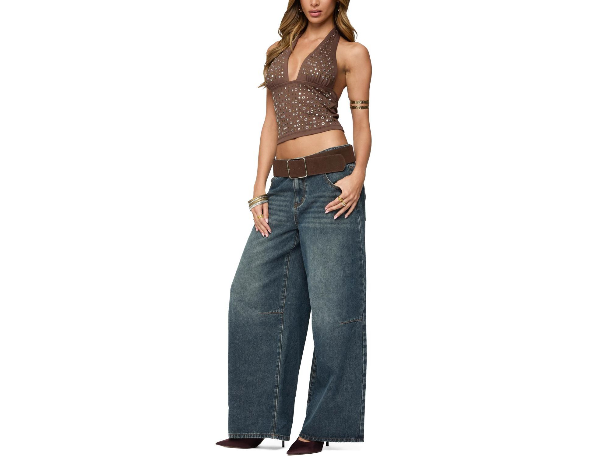 Jackie Stud & Grommet Halter Top — Image 5
