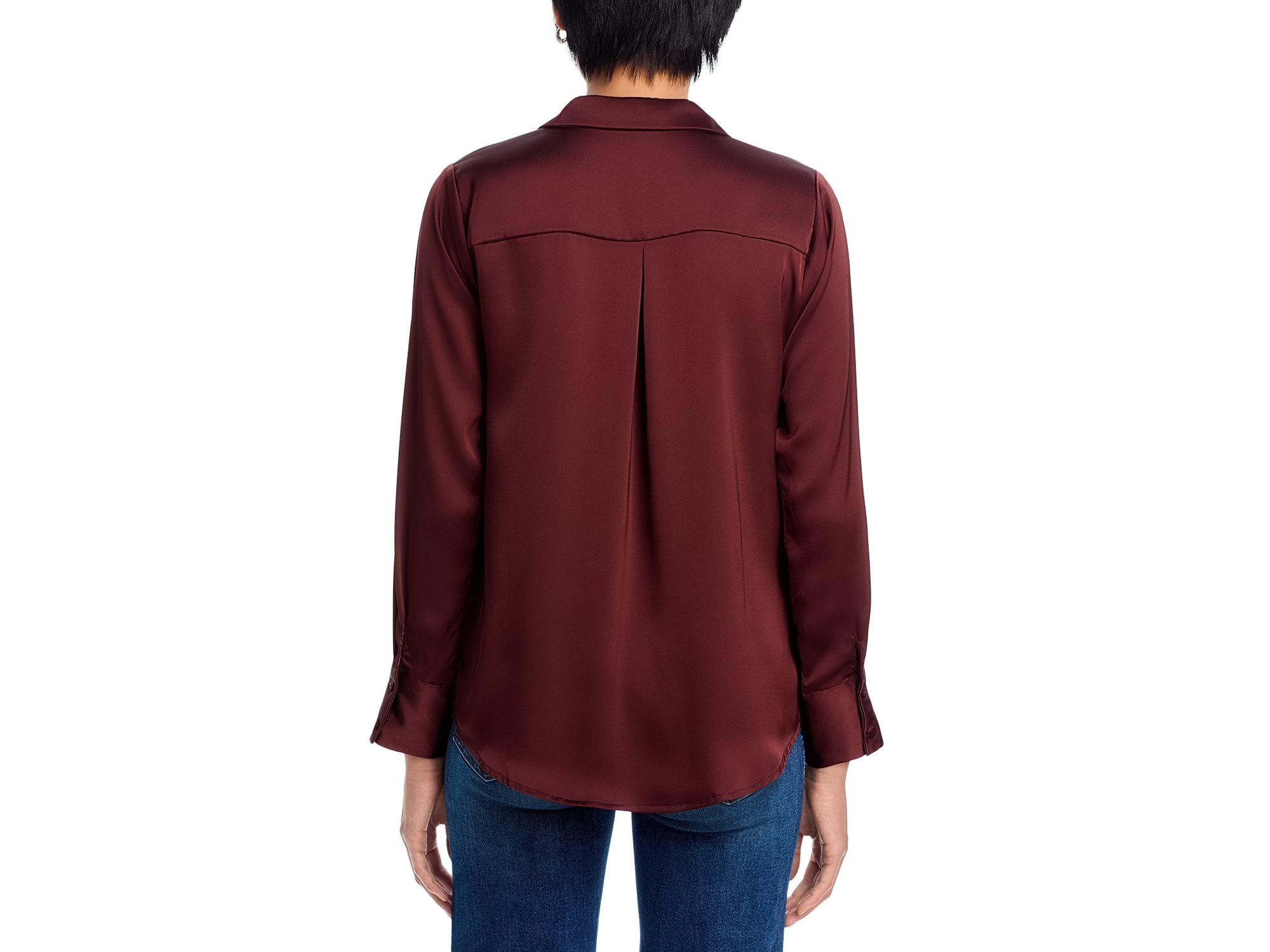 Satin Button Front Blouse - Exclusive — Image 4