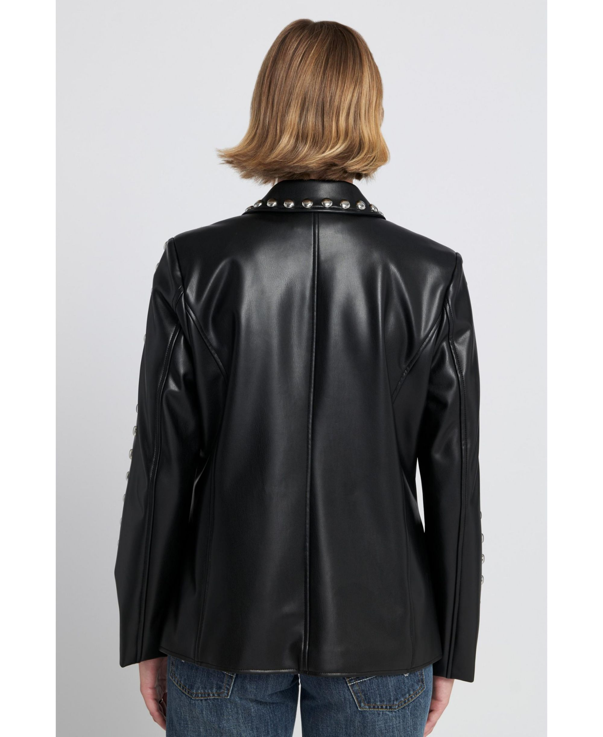 Elle Studded Faux Leather Blazer — Image 3