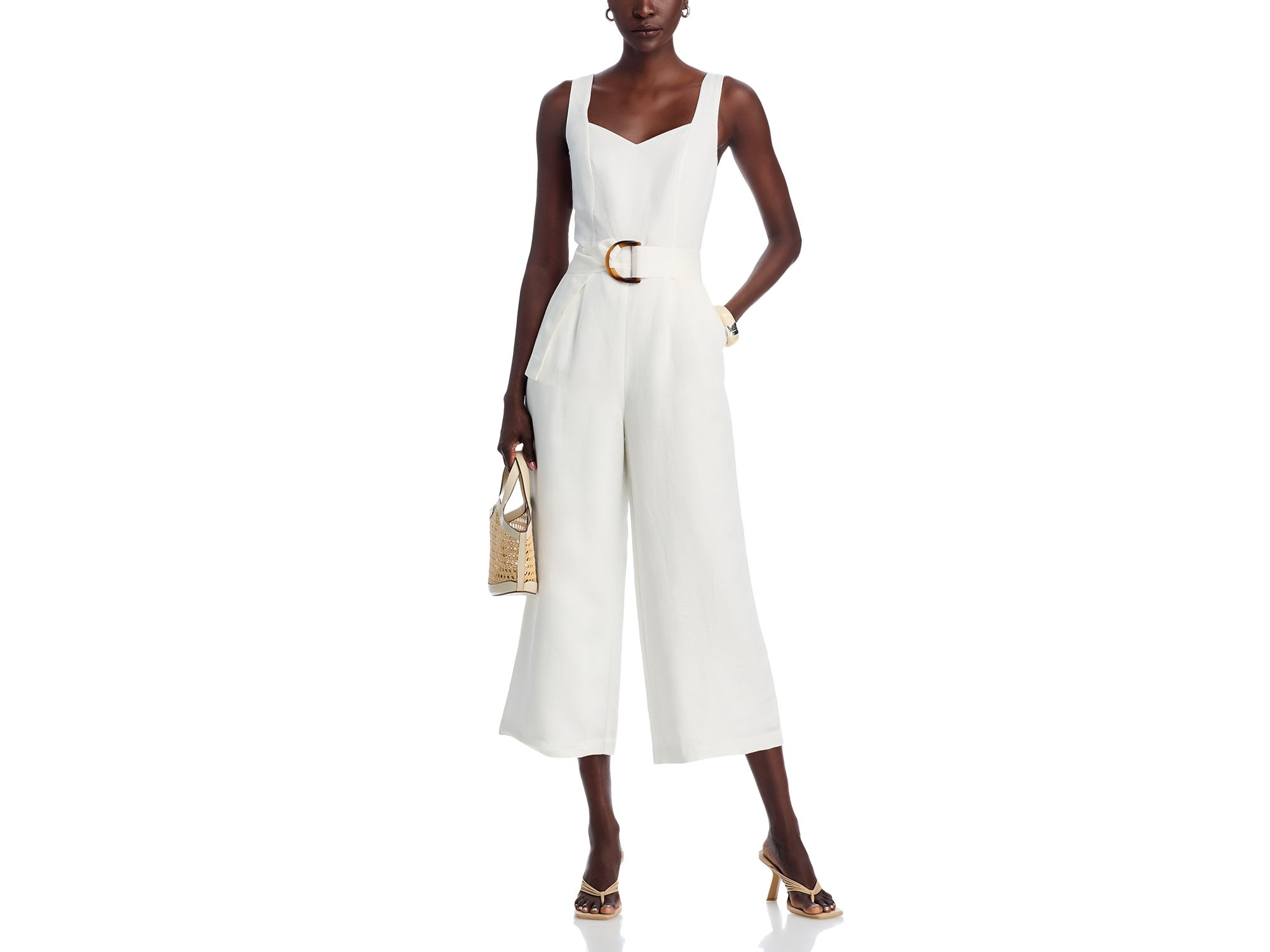 Sleeveless Sweetheart Belted Jumpsuit — Image 3
