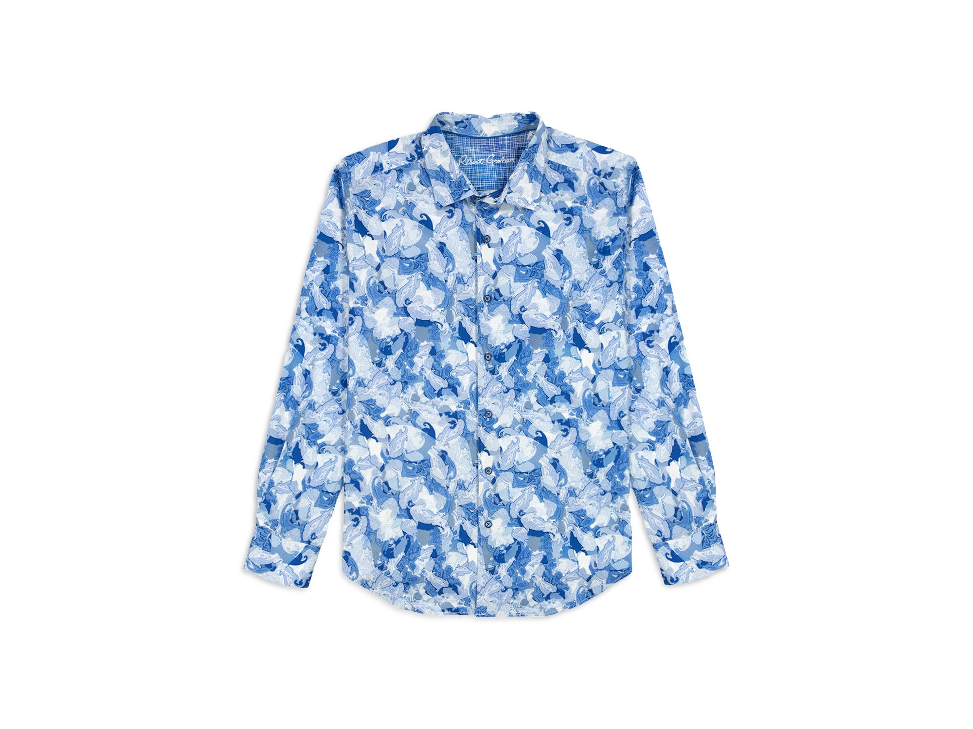 Baskerville Printed Long Sleeve Button Front Shirt — Image 4