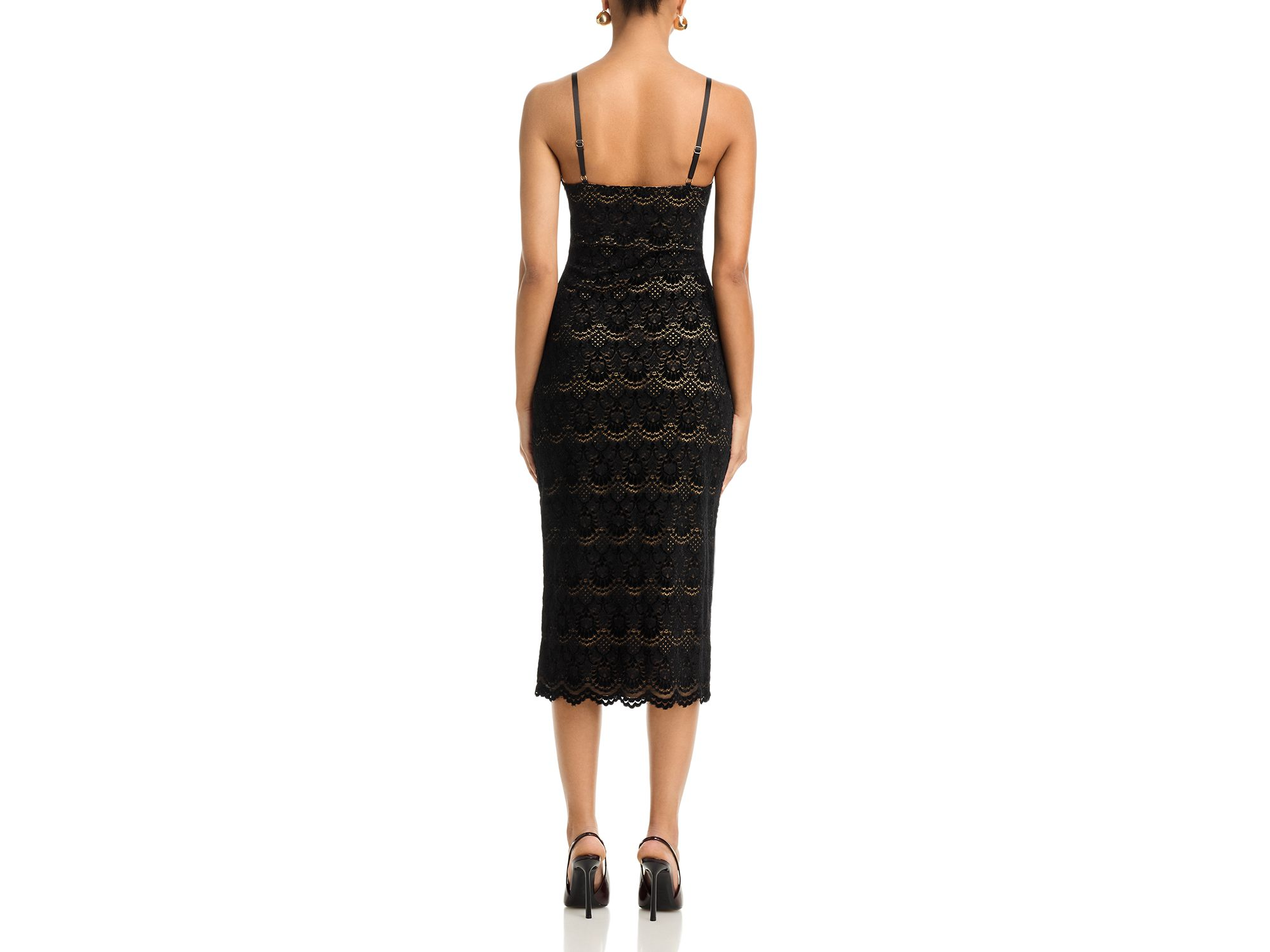 Scallop Stretch Lace Midi Dress - Exclusive — Image 4