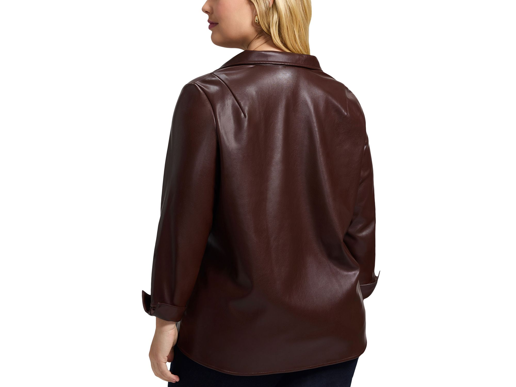 Agnes Faux Leather Shirt — Image 3