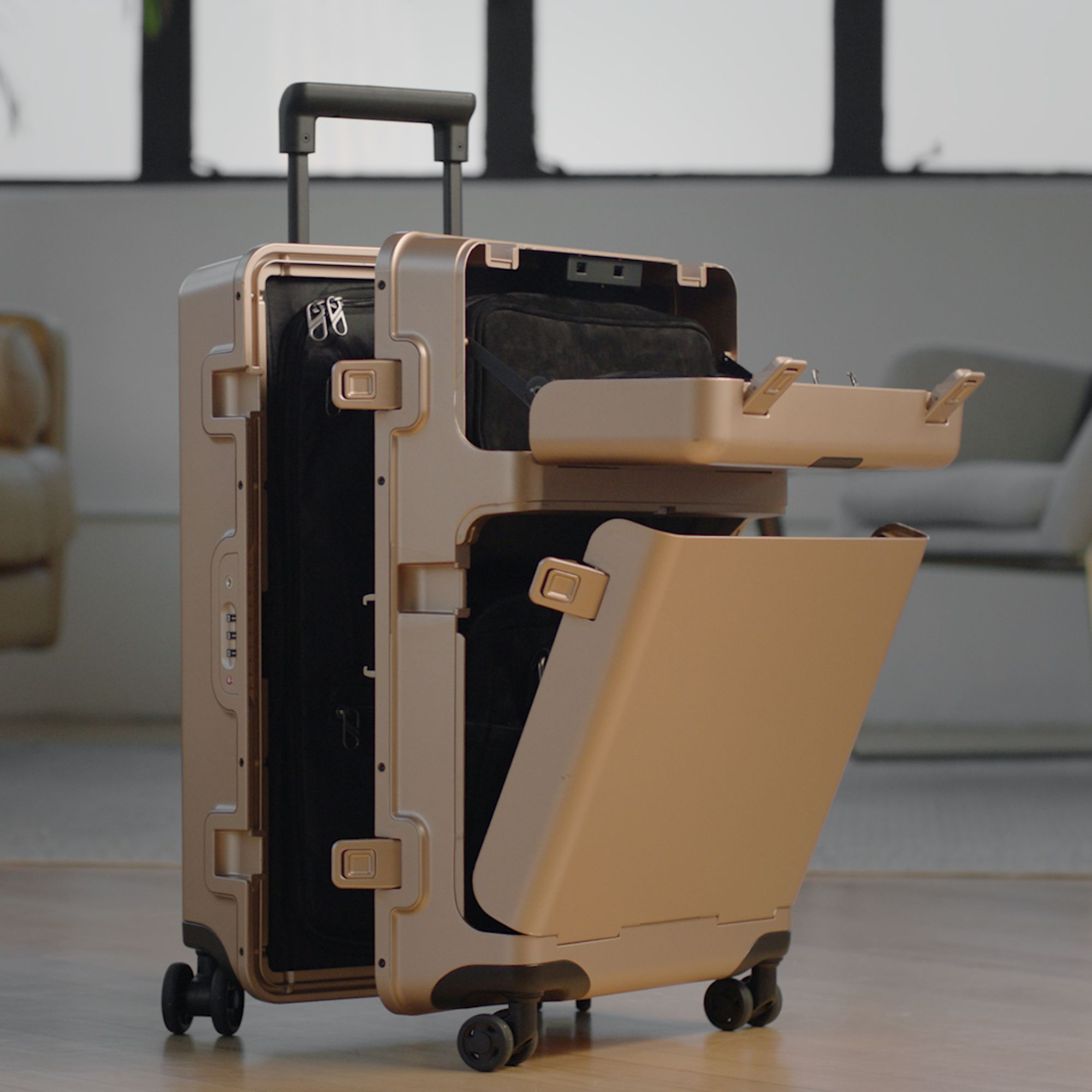 Wheeled Carry On Suitcase, Gym Bag and Packing Cubes — Image 5