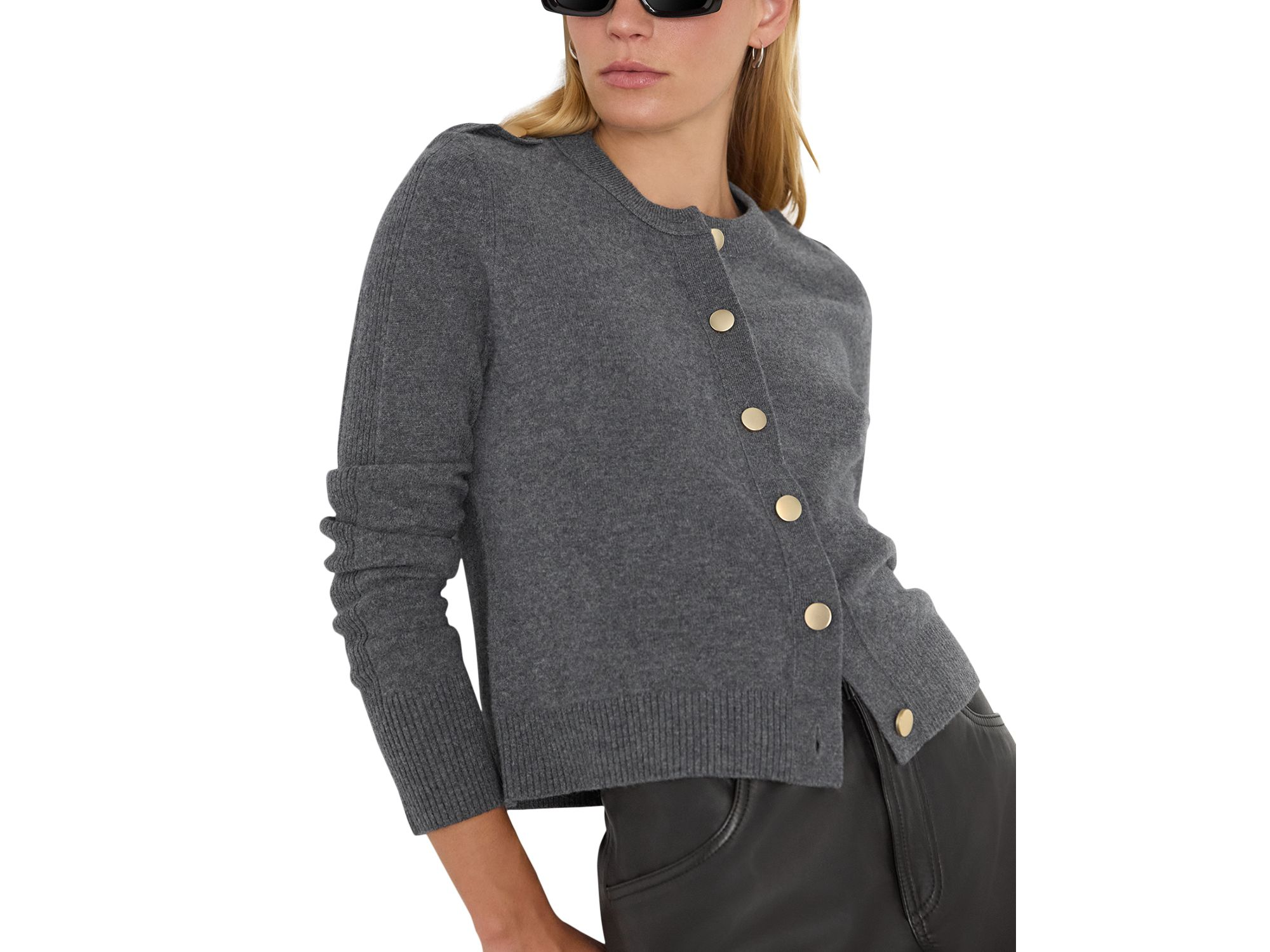Military Crew Neck Cardigan — Image 3